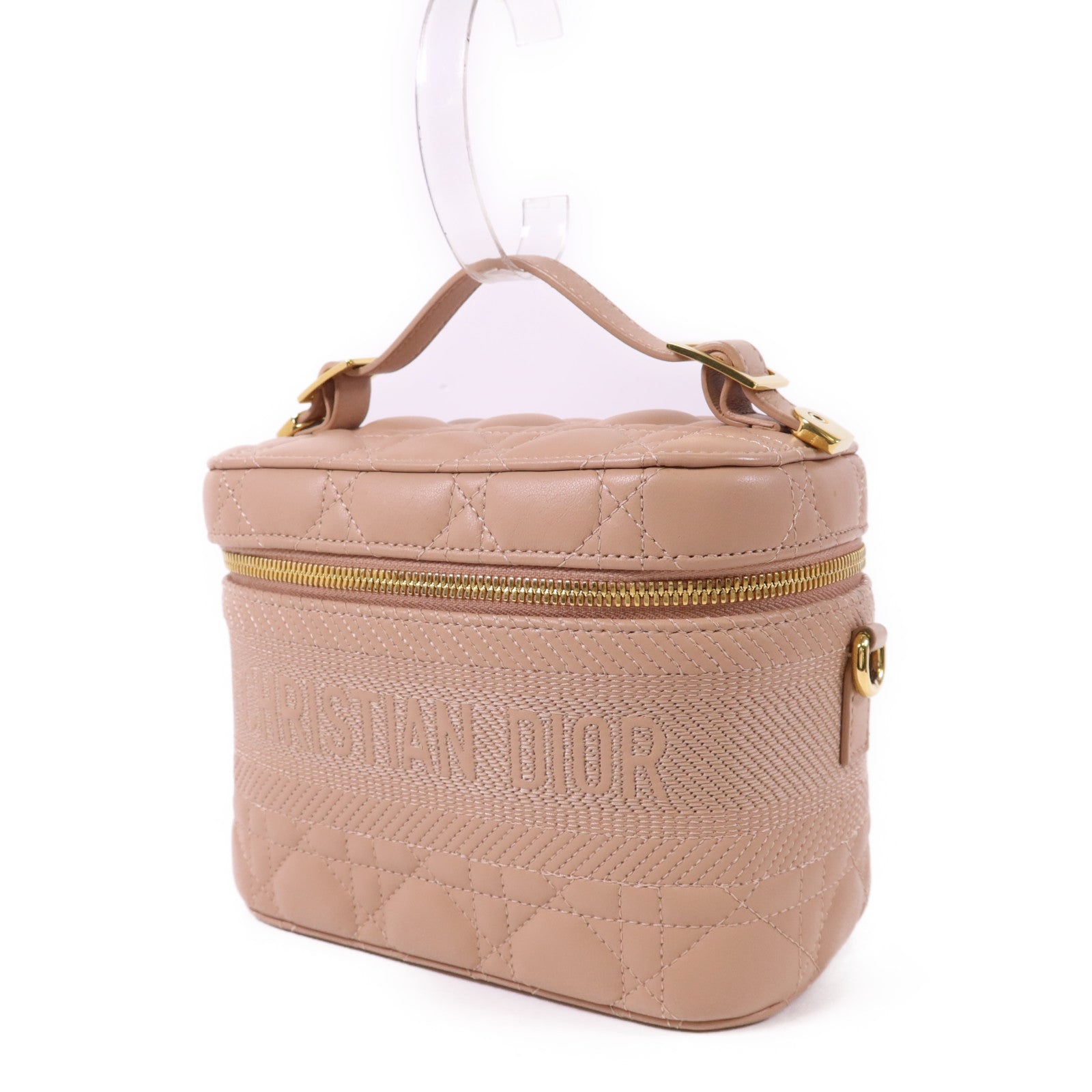 Dior 牛皮皮革Travel Vanity Case金扣手挽肩背兩用袋