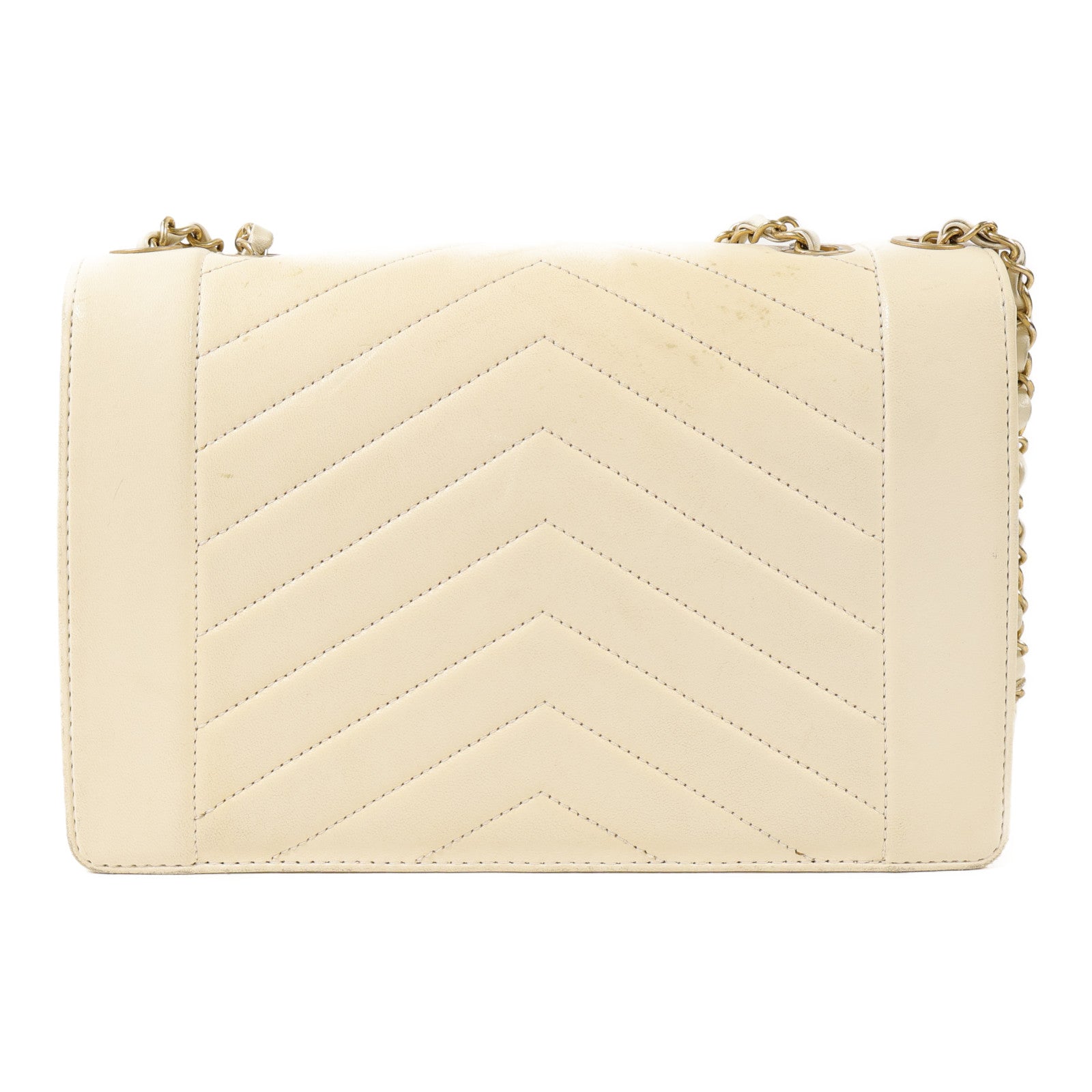 CHANEL 牛皮皮革Chain Shoulder金扣鏈帶肩背袋