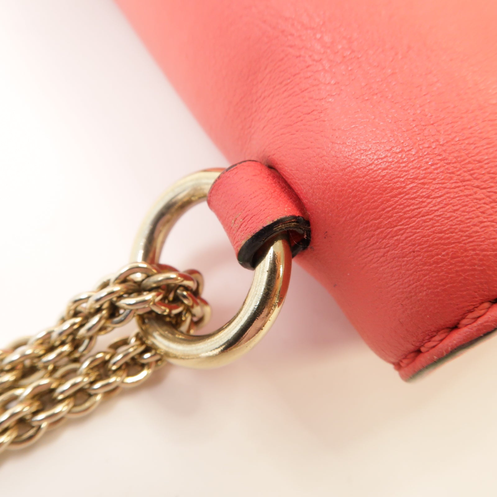 Valentino 牛皮皮革Chain Shoulder Bag金扣鏈帶肩背袋粉紅色