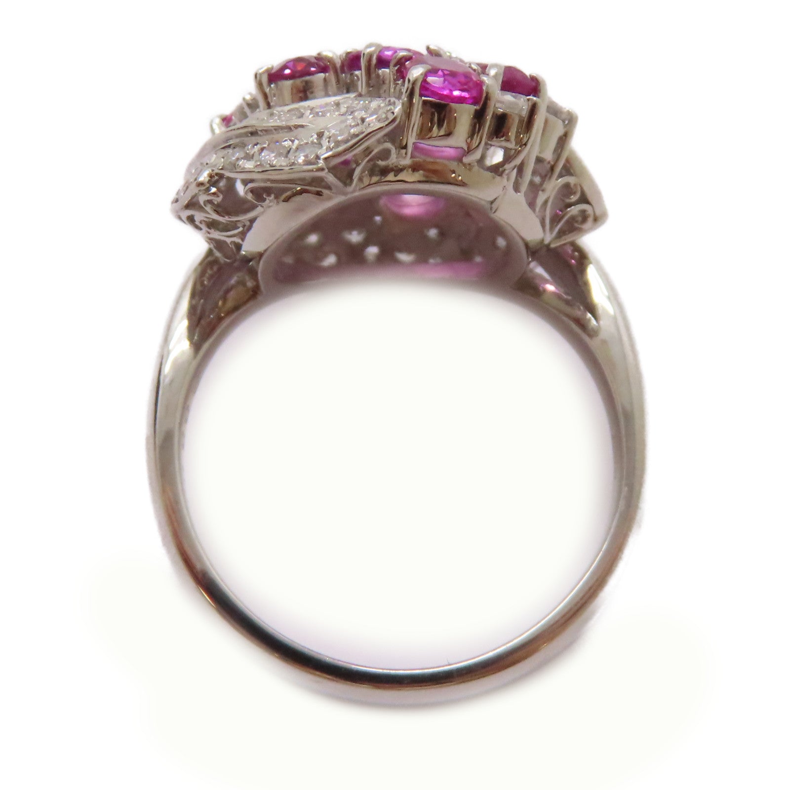 JEWELRY 【激減優惠】PT900鉑金/2.88ct粉紅藍寶石/0.43ct鑚石Pink Sapphire Ring戒指US#6.5