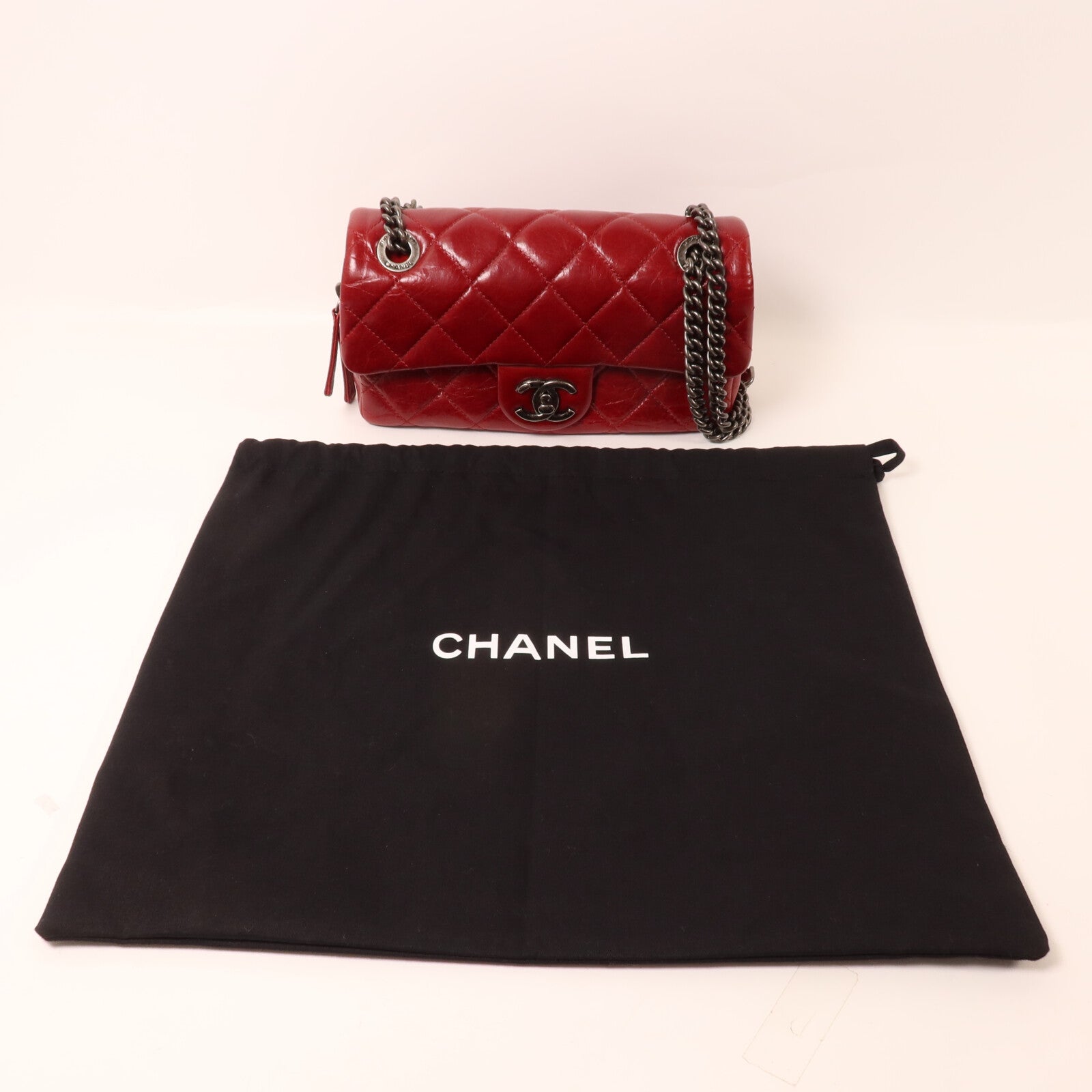 CHANEL 牛皮皮革Chain Shoulder鏈帶肩背袋