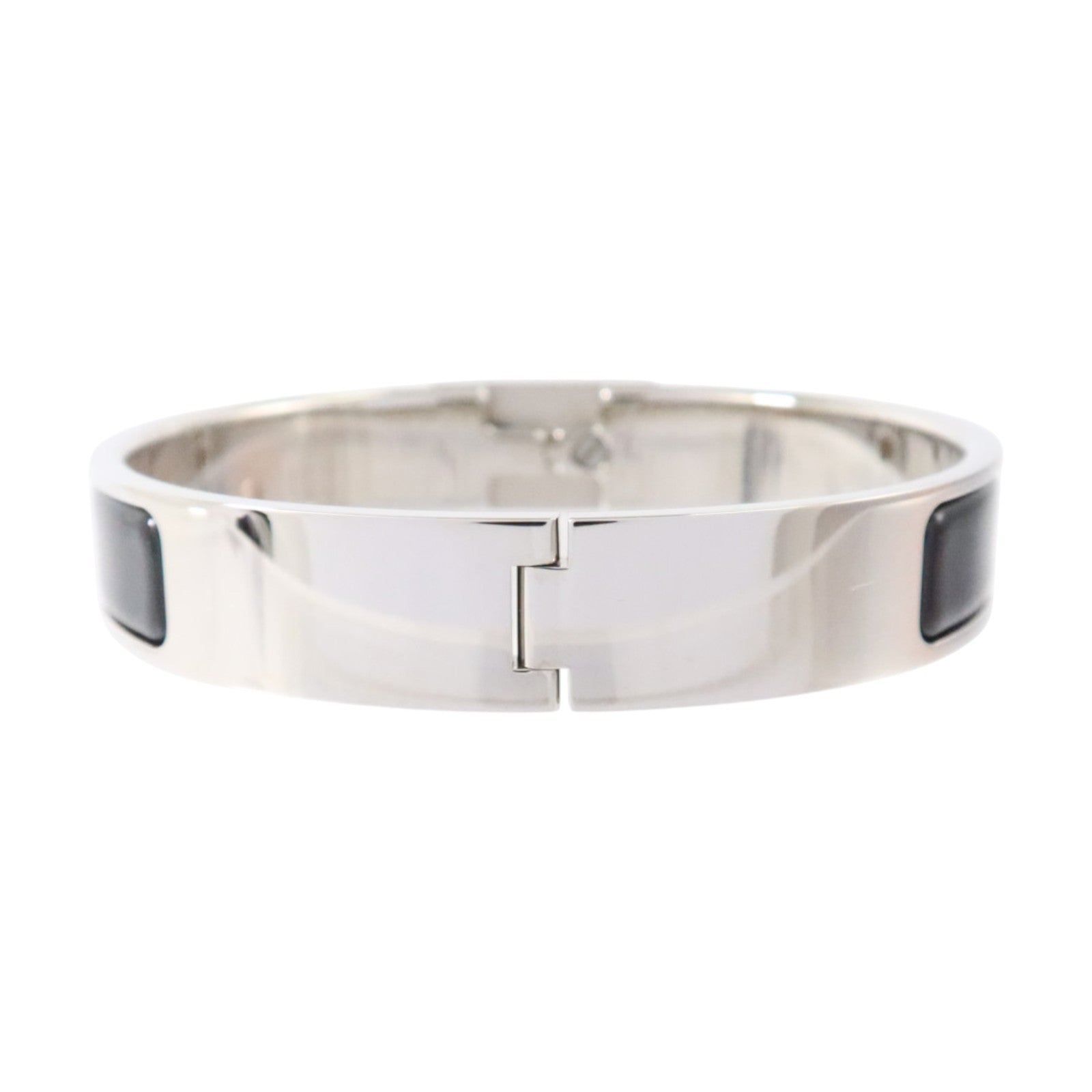 HERMES 金屬/琺瑯Clic Anneau Bracelet銀扣手鏈