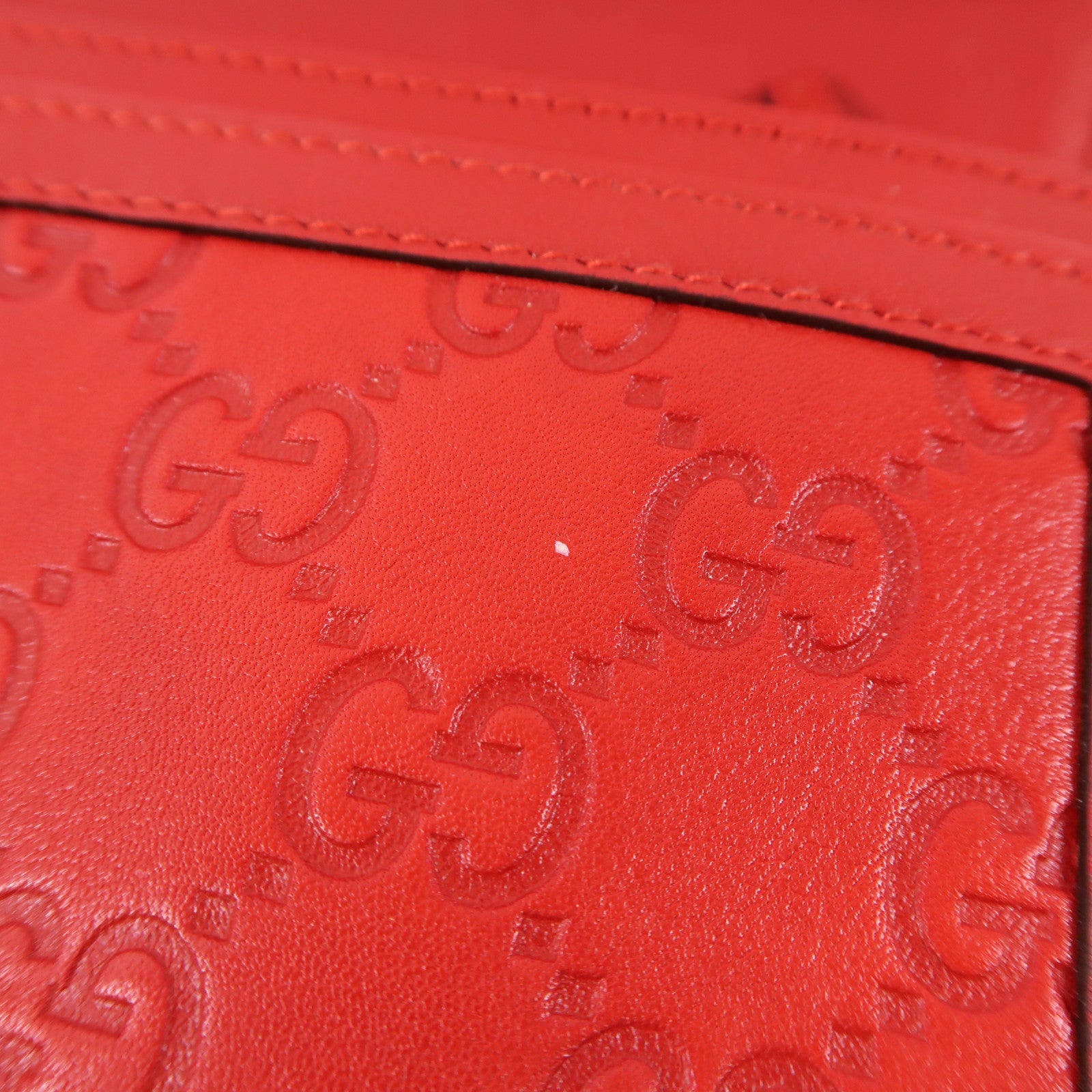 GUCCI GG GHW Long Wallet 282434 Calfskin Leather Red