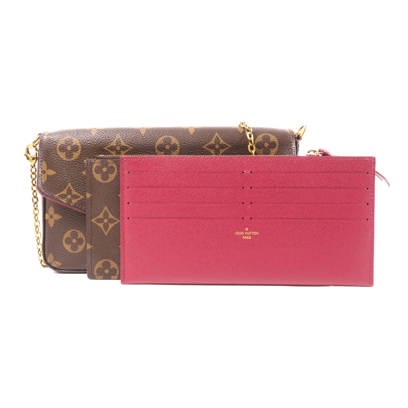 LOUIS VUITTON Monogram Pochette Felicie金扣鏈帶肩背袋
