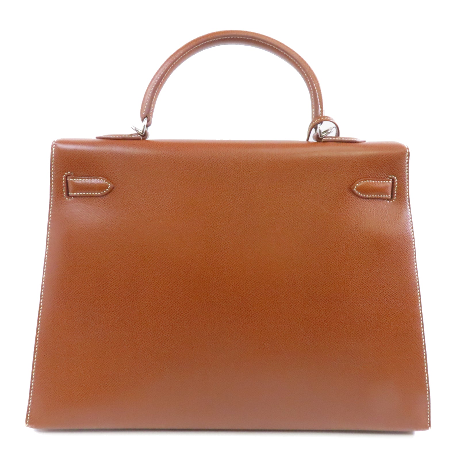 HERMES 【Hermes Fair】Ardennes皮革Kelly 35銀扣手挽肩背兩用袋Marron/棕色