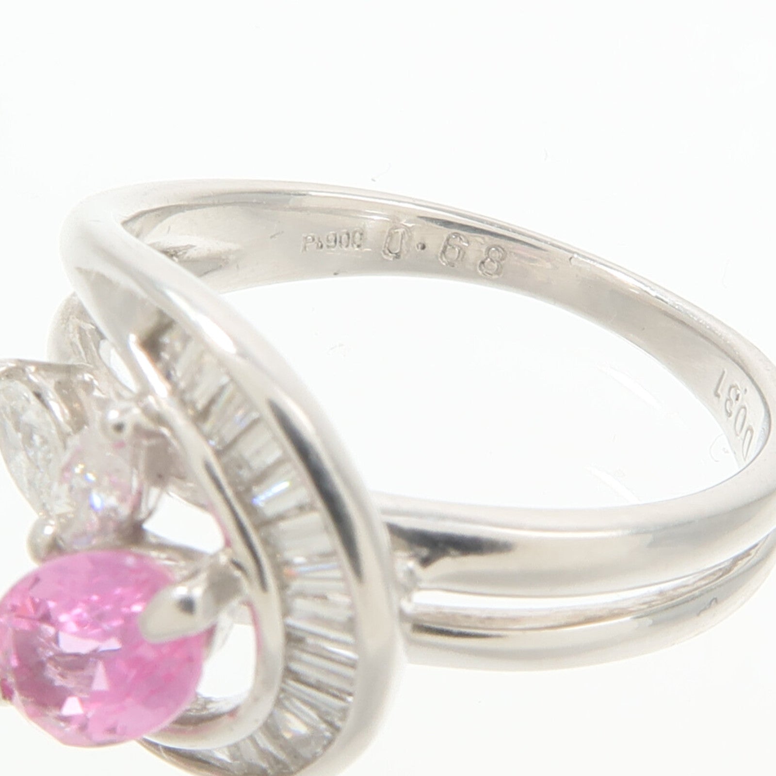 JEWELRY PT900鉑金Pink Sapphire Diamond Ring粉紅藍寶石/鑽石戒指