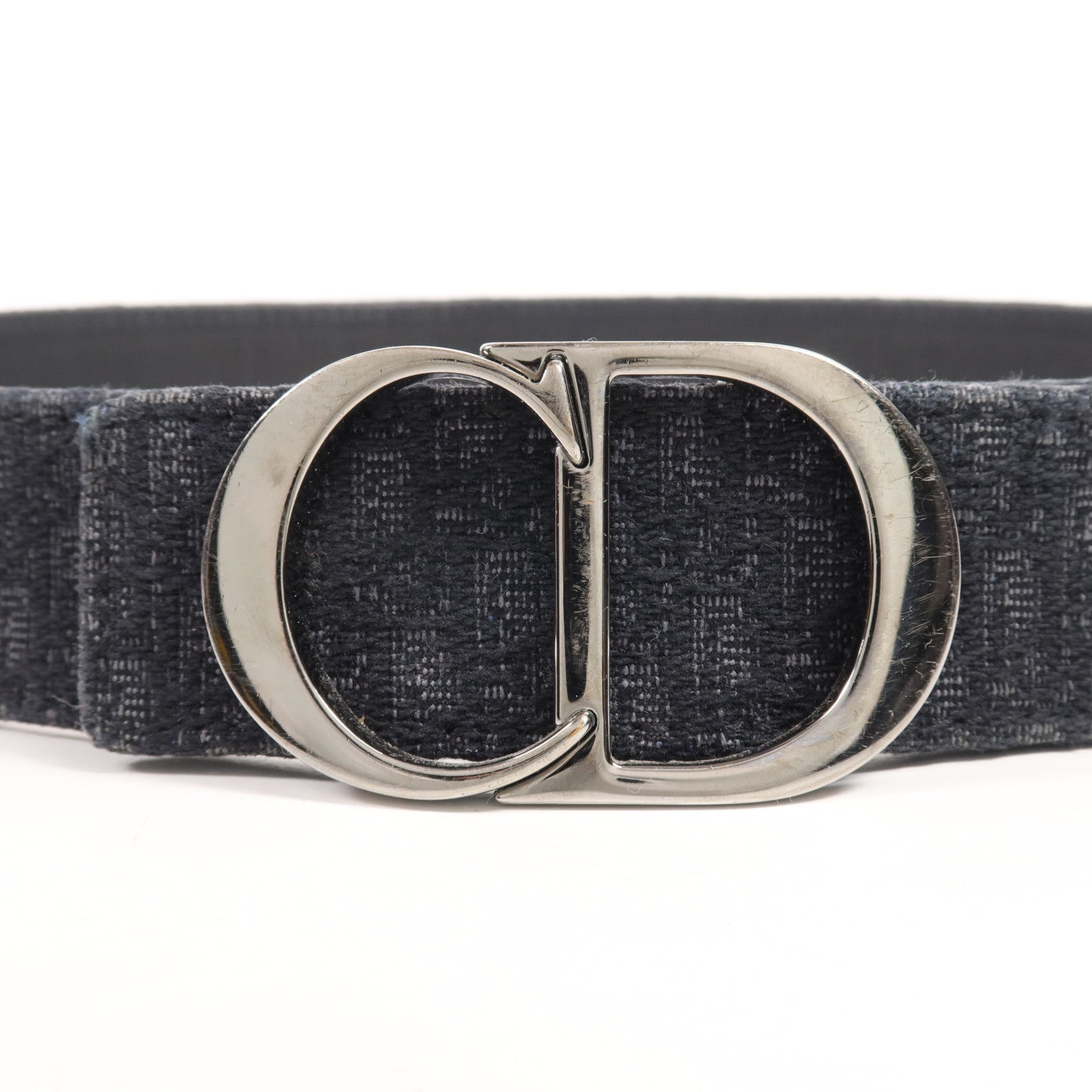 Dior 帆布/皮革Belt銀扣皮帶