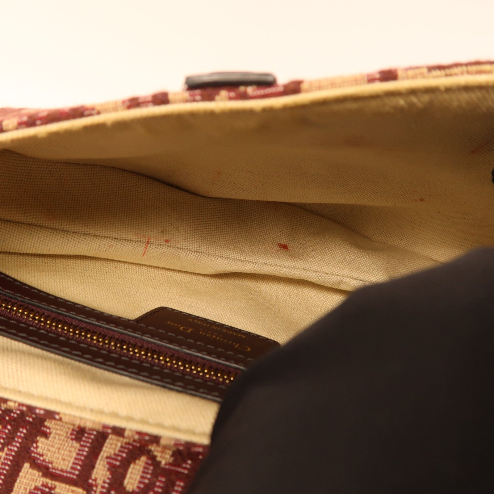Dior 帆布Saddle Bag金扣肩背袋