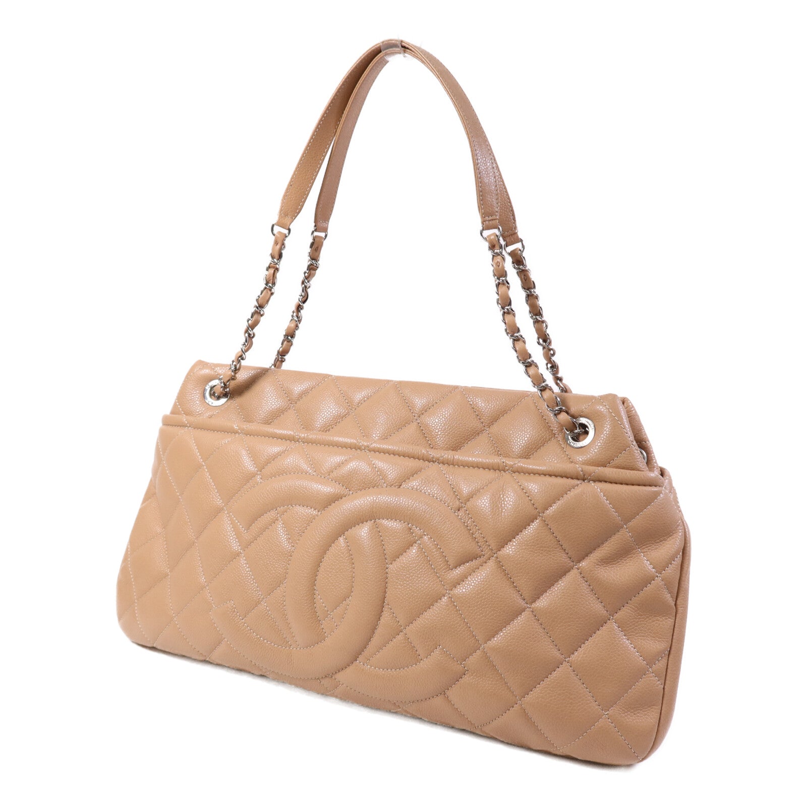 CHANEL 牛皮皮革CC Matelasse Shoulder Bag銀扣肩背袋