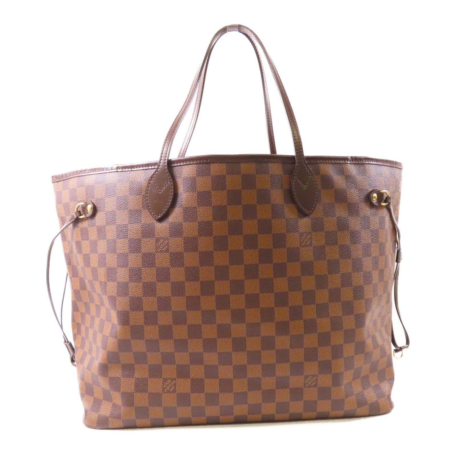 LOUIS VUITTON Damier Neverfull金扣肩背袋