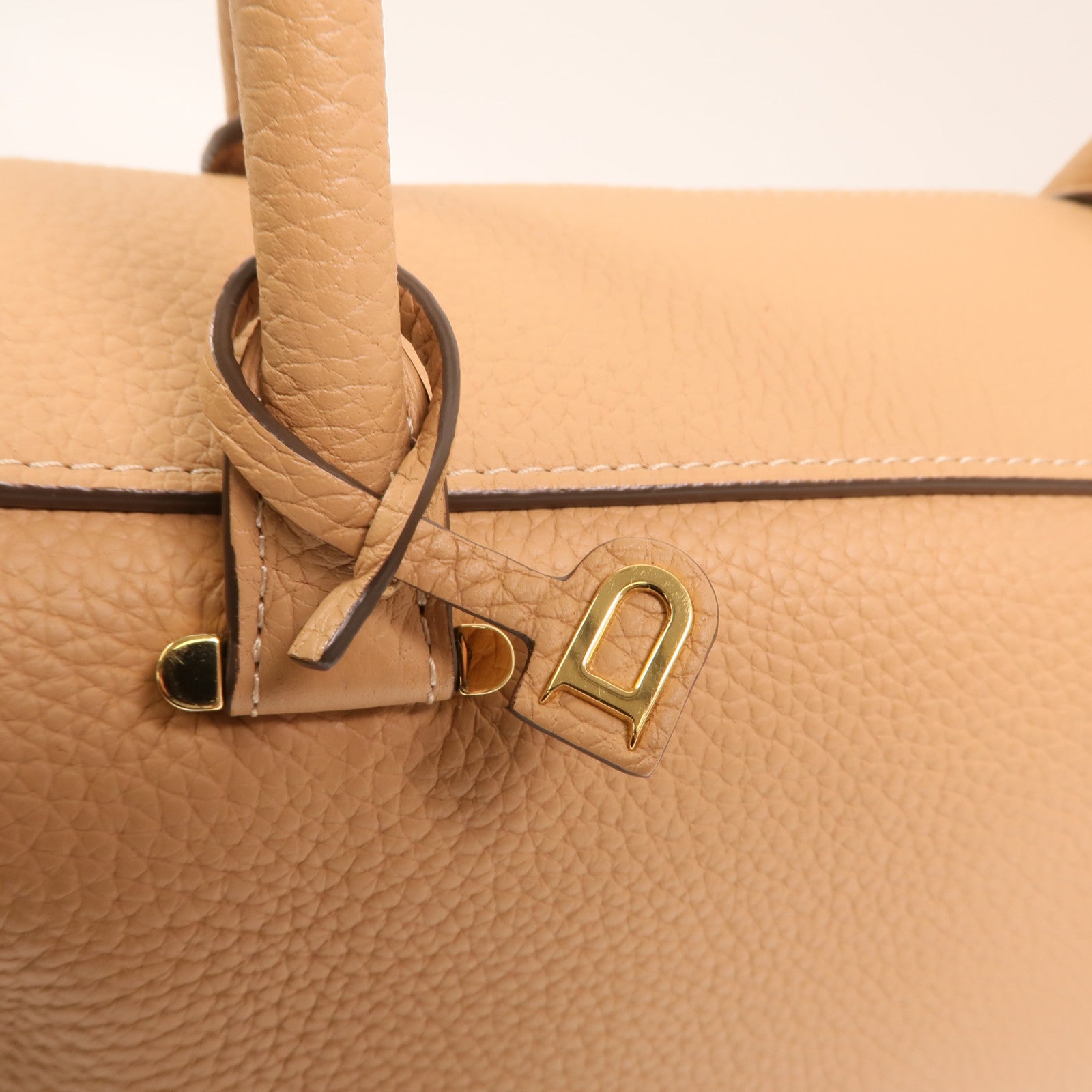 Delvaux 牛皮皮革Cool Box MM金扣手挽肩背兩用袋