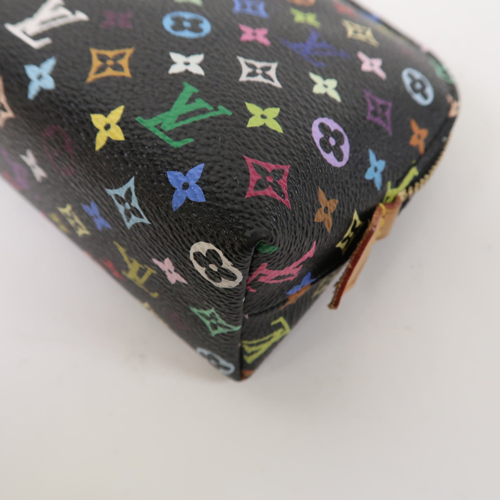 LOUIS VUITTON Monogram Multicolore Cosmetic Pouch金扣手拿包黑色