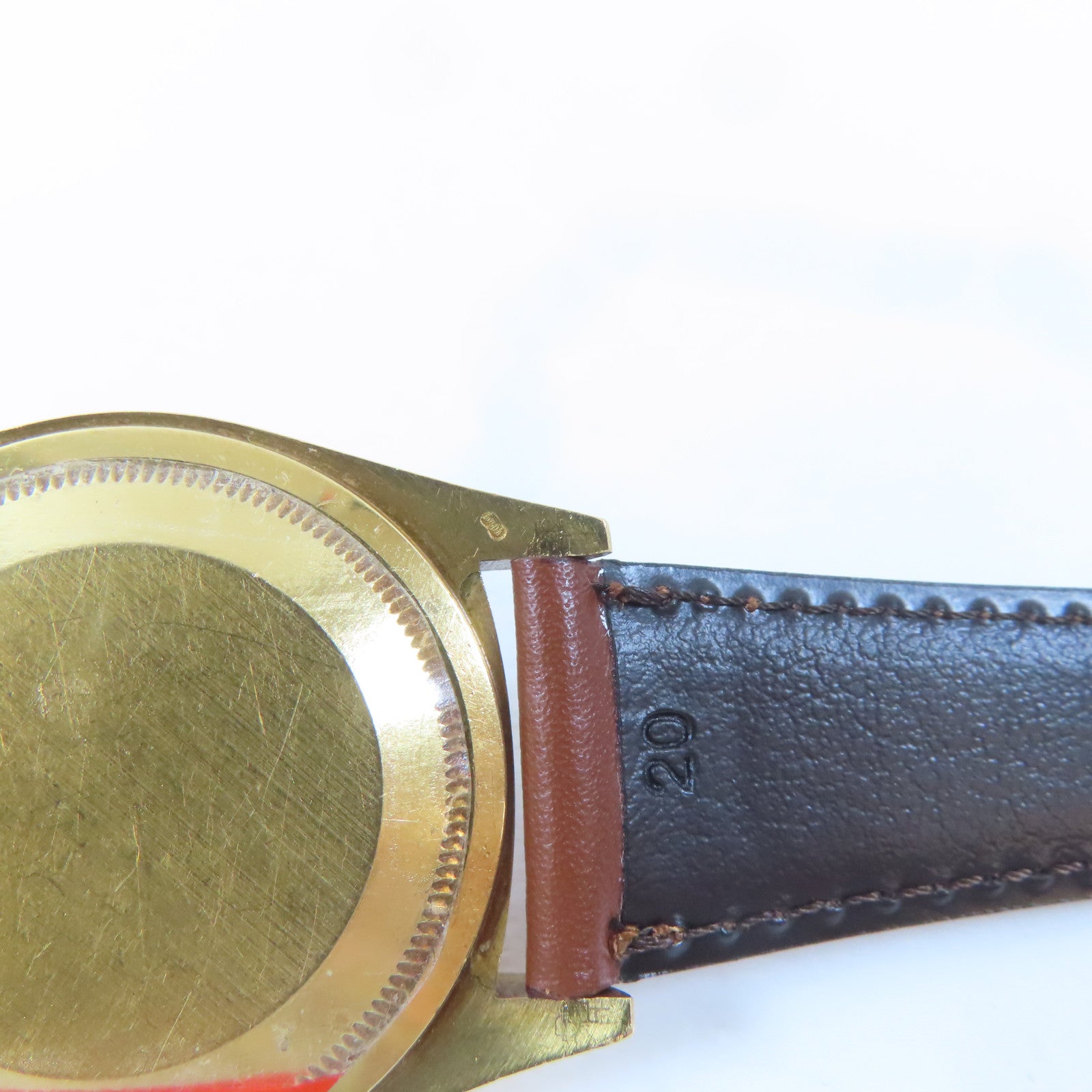 ROLEX Datejust18K黃金/皮革手錶自動機芯藍色#19cm