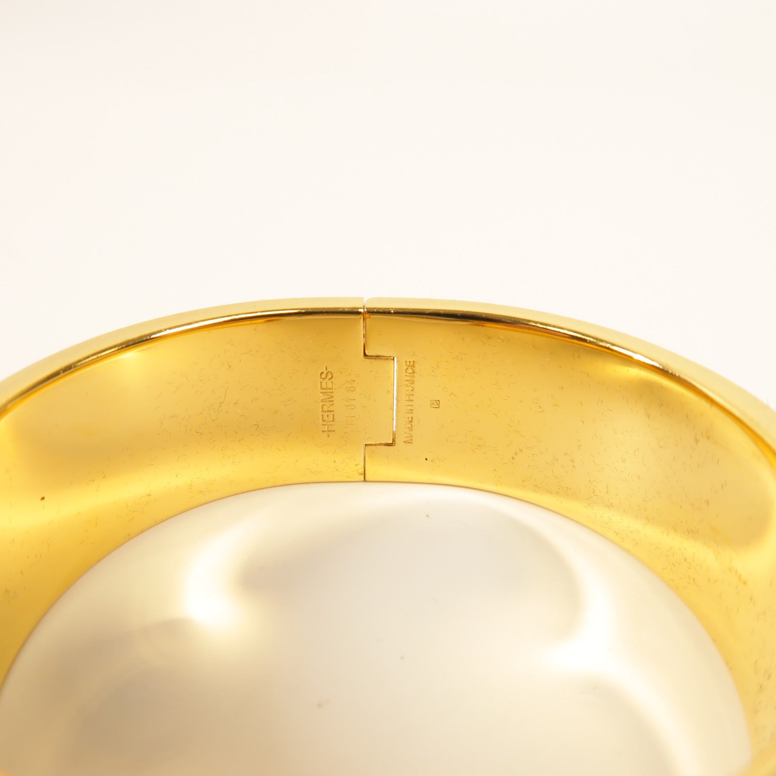 HERMES GHW Clic-Clac H Bracelet Enamel/Metal Orange