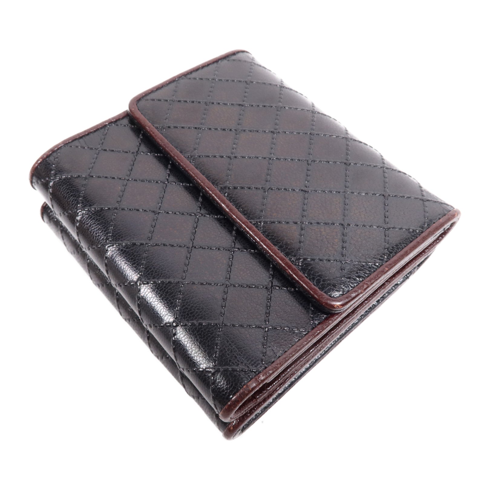 CHANEL 牛皮皮革Wallet銀扣錢包