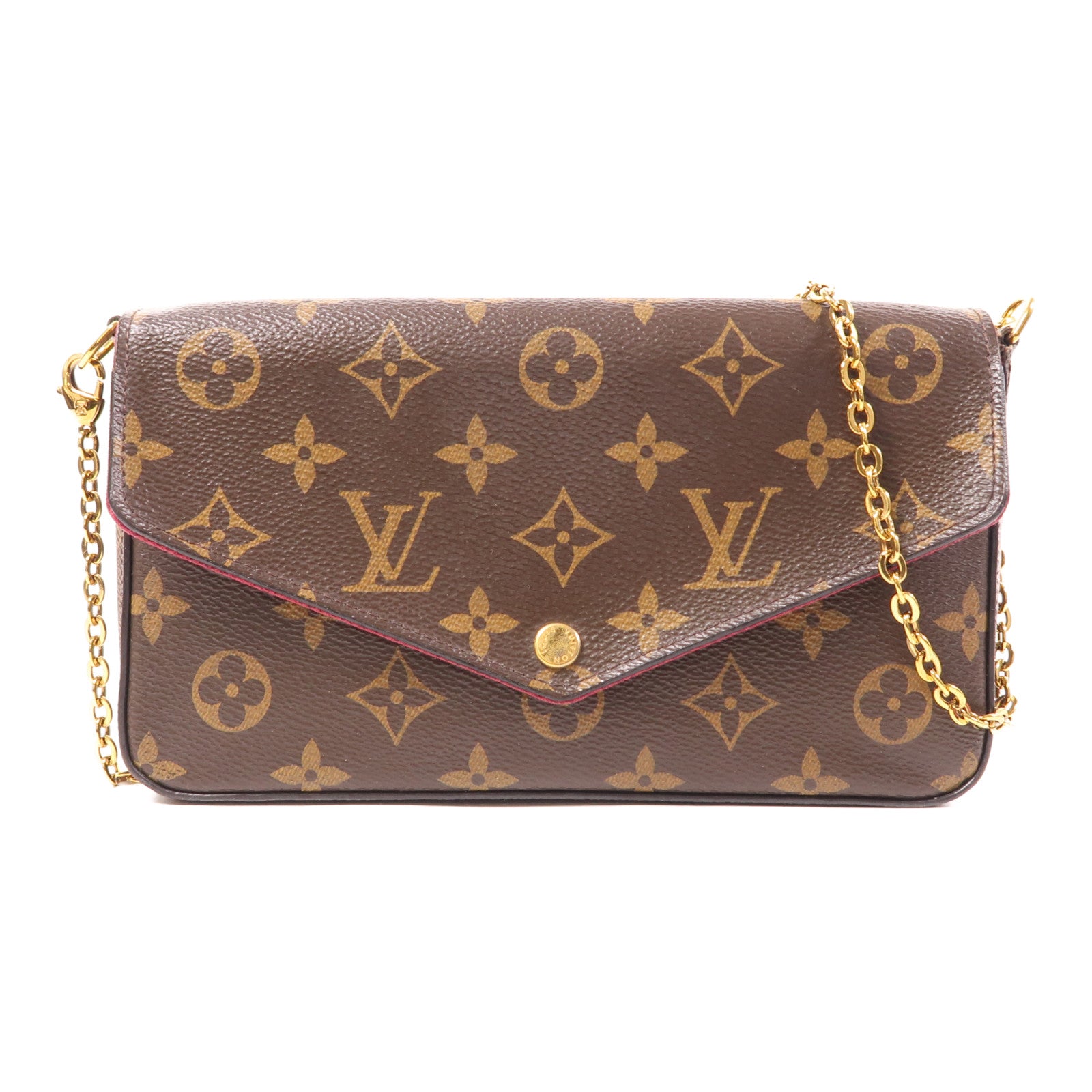 LOUIS VUITTON Monogram Pochette Felicie金扣鏈帶肩背袋