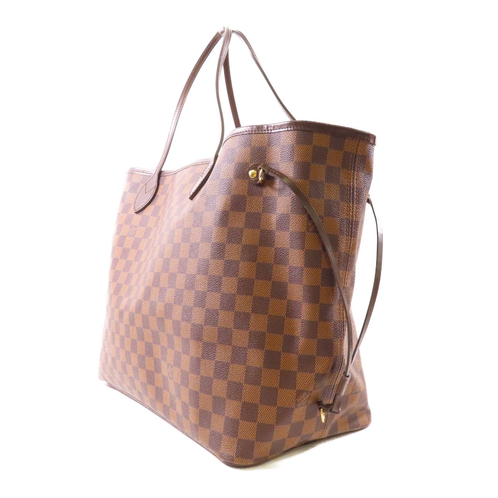 LOUIS VUITTON Damier Neverfull金扣肩背袋