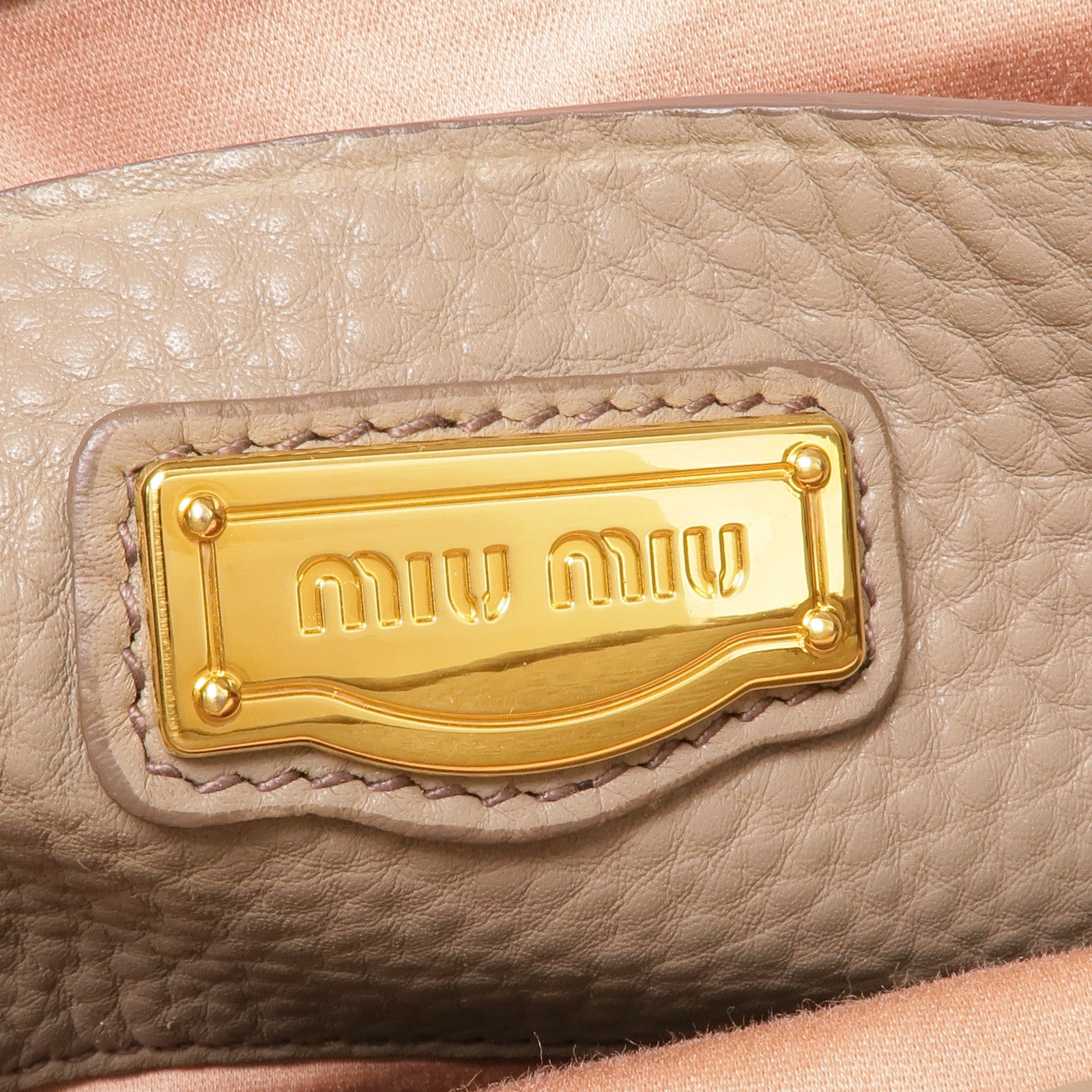 Miu Miu 牛皮皮革2 Way Shoulder金扣手挽肩背兩用袋