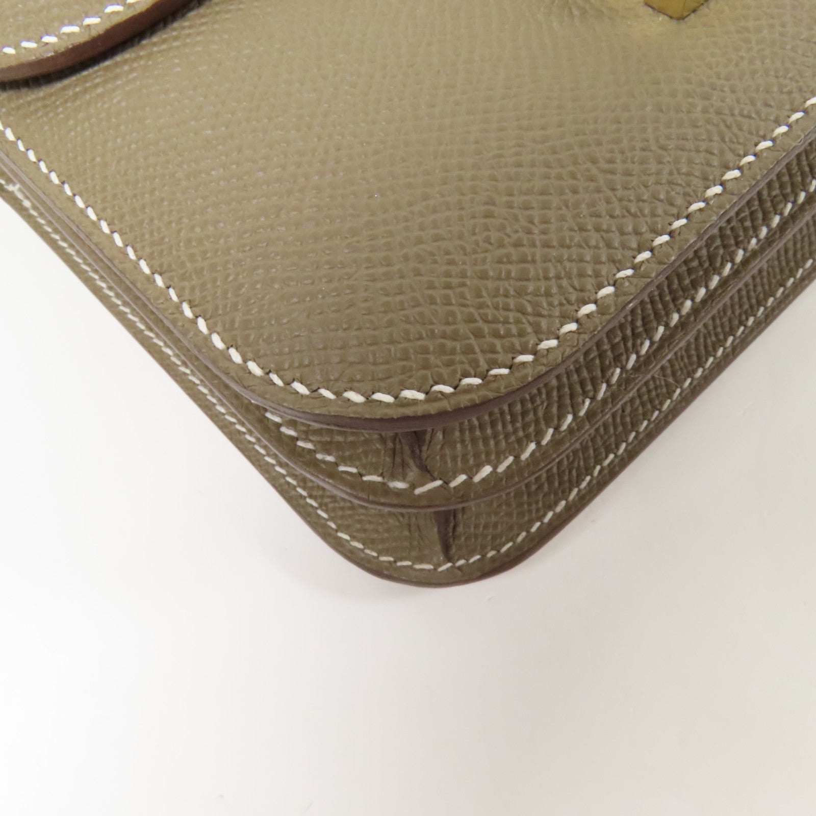 HERMES Epsom皮革Constance Mini金扣肩背袋Etoupe