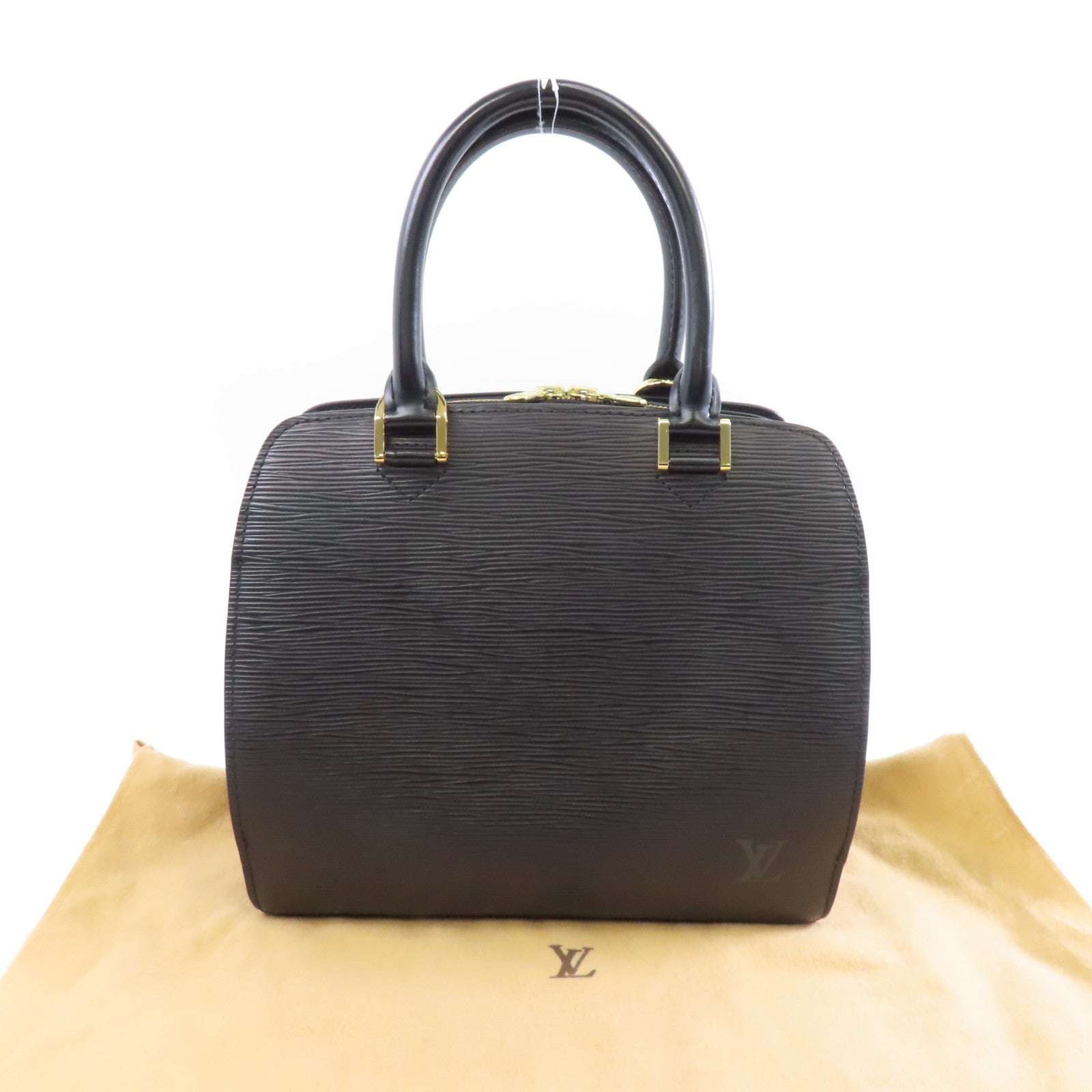 LOUIS VUITTON Epi Pont Neuf金扣手挽袋黑色