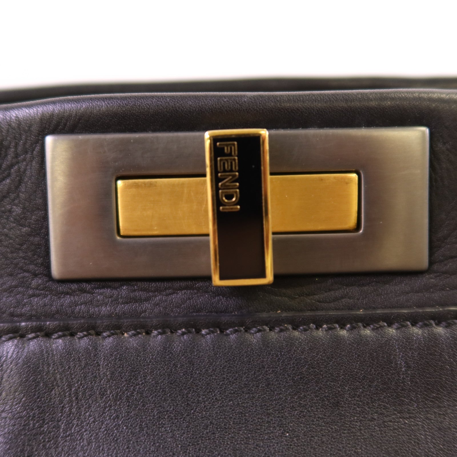 FENDI 【激減優惠】牛皮皮革Peekaboo金扣手挽肩背兩用袋