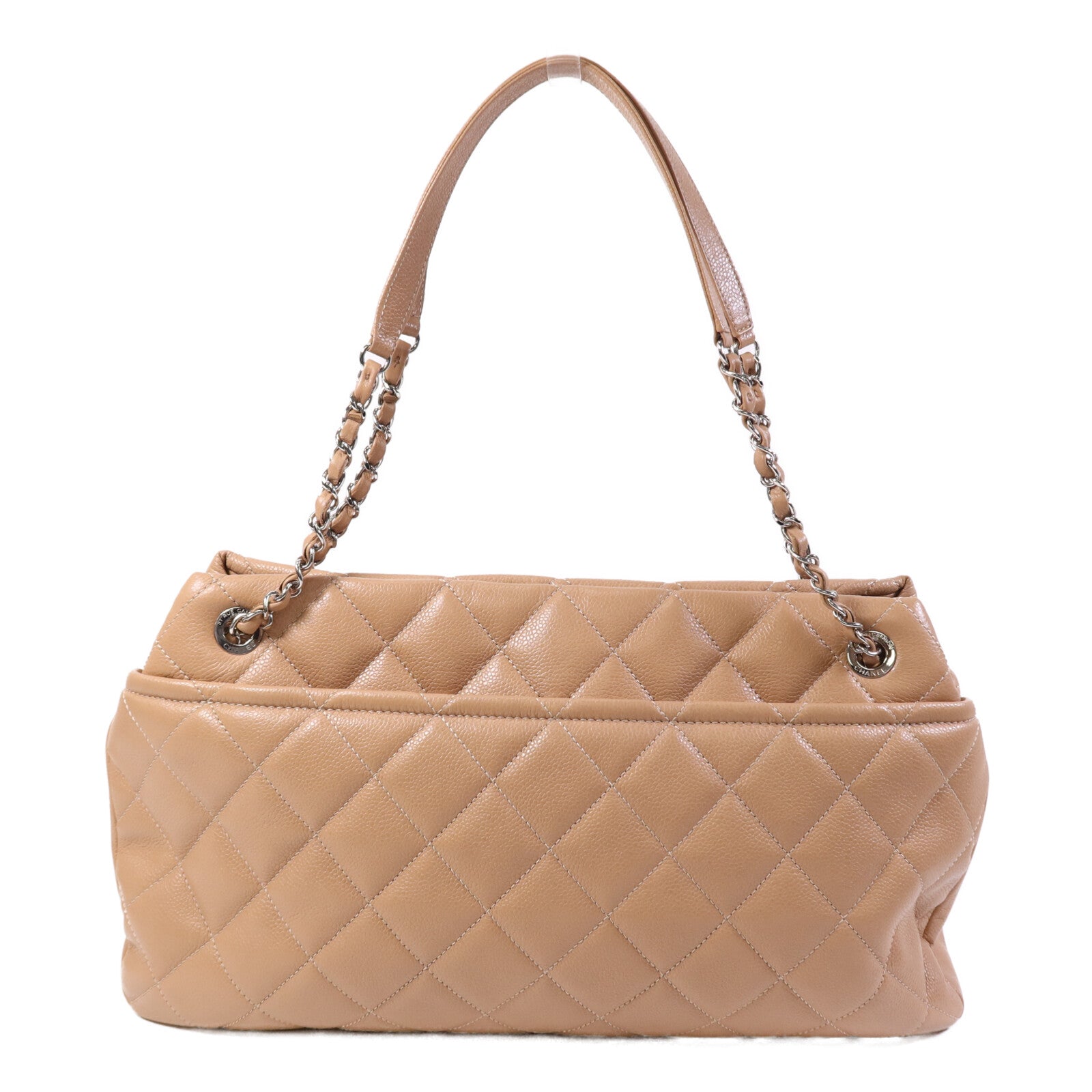 CHANEL 牛皮皮革CC Matelasse Shoulder Bag銀扣肩背袋