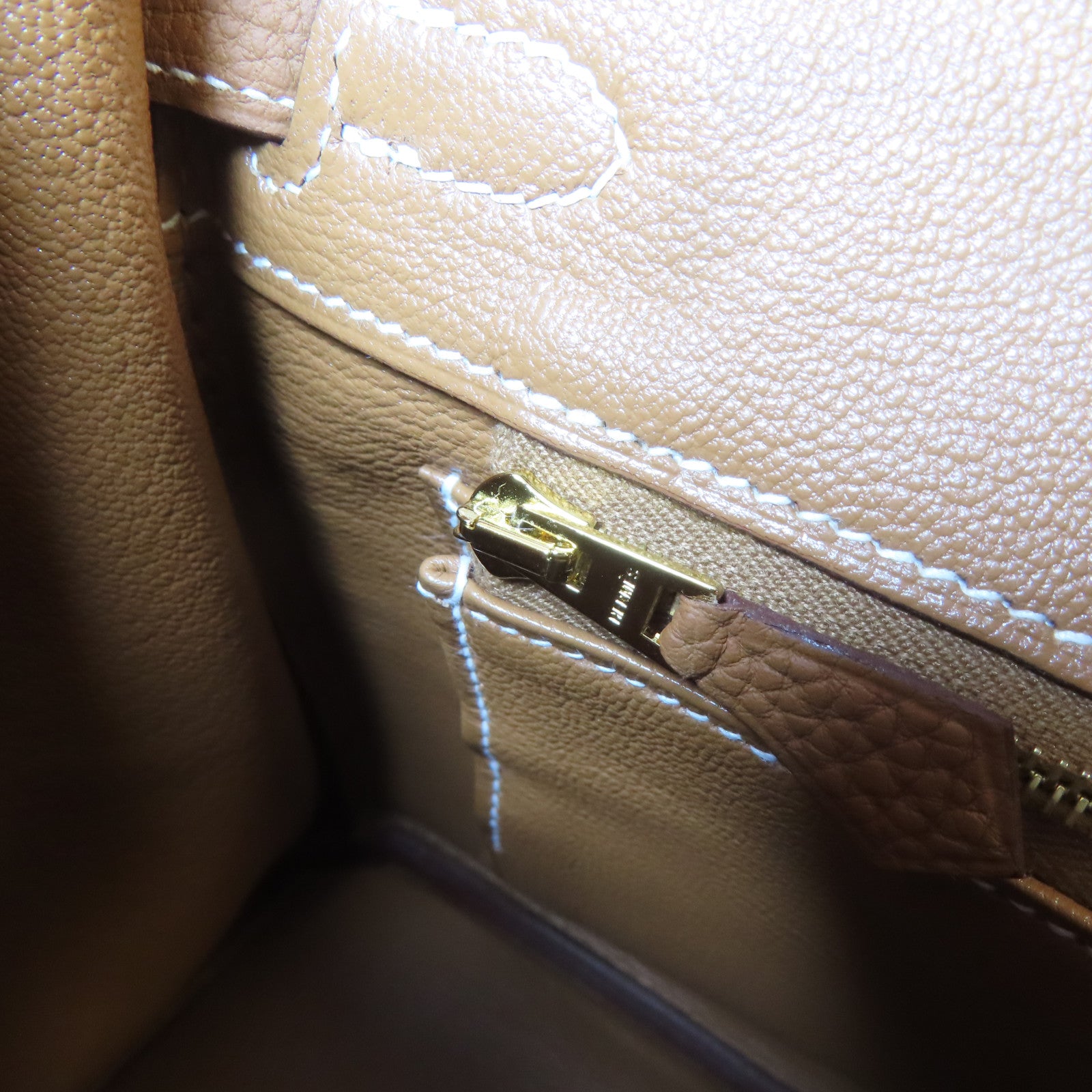 HERMES Togo皮革Birkin 25金扣手挽袋Gold啡色