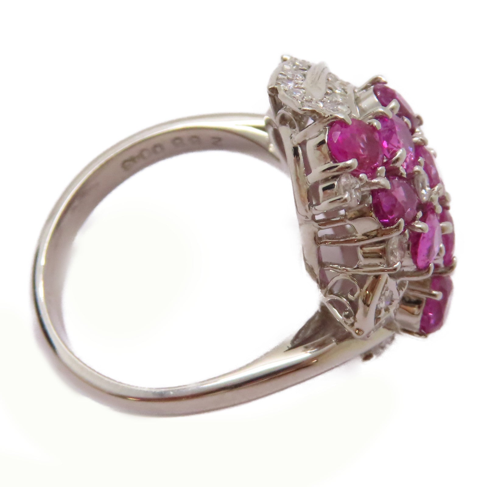 JEWELRY 【激減優惠】PT900鉑金/2.88ct粉紅藍寶石/0.43ct鑚石Pink Sapphire Ring戒指US#6.5