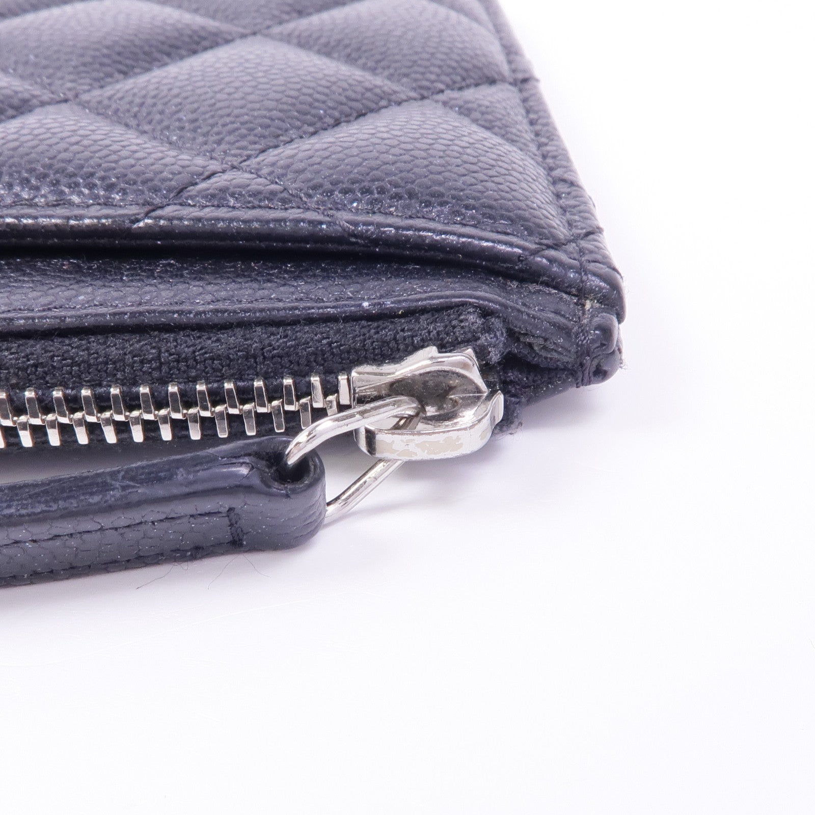 CHANEL 牛皮皮革Zipped Wallet銀扣長錢包