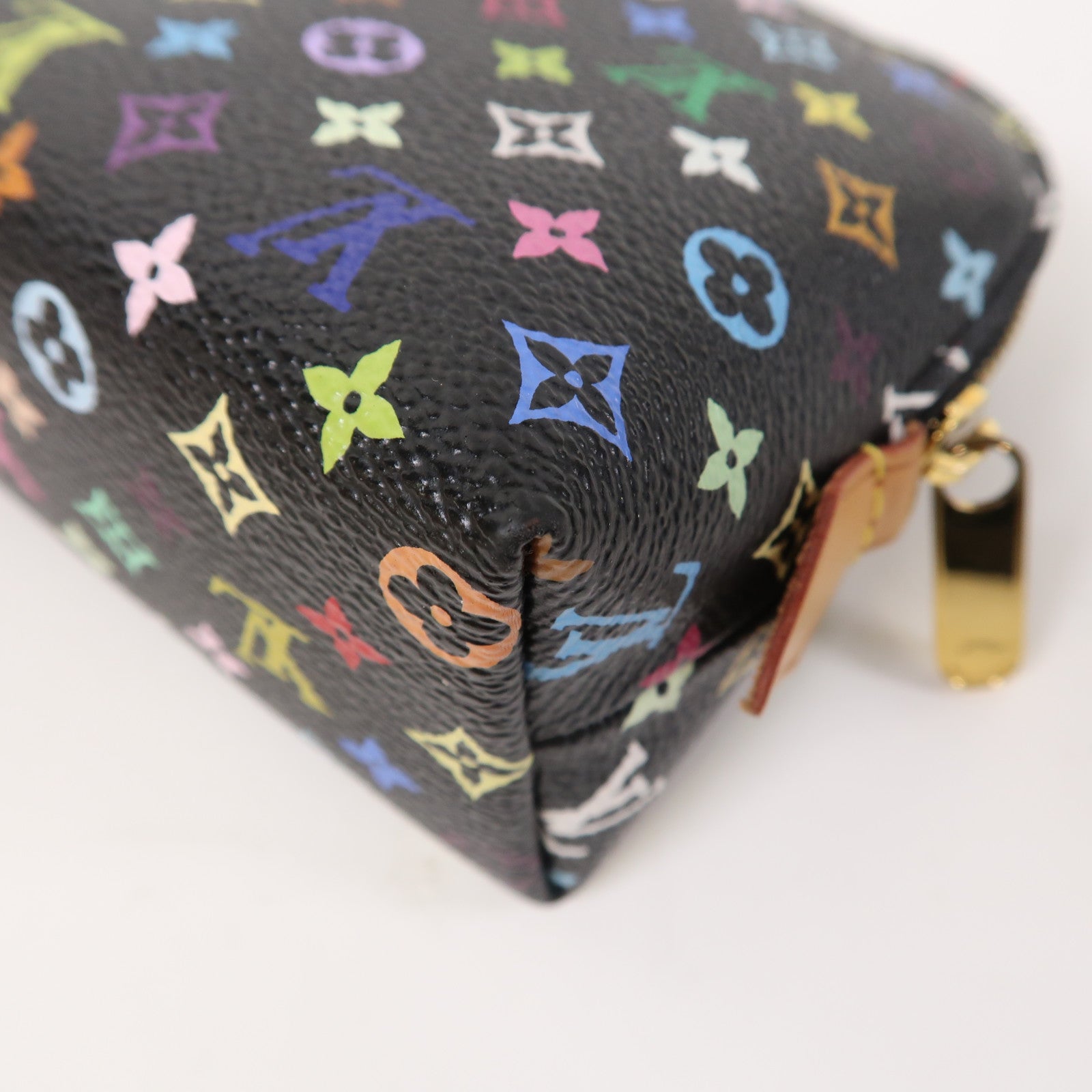 LOUIS VUITTON Monogram Multicolore Cosmetic Pouch金扣手拿包黑色
