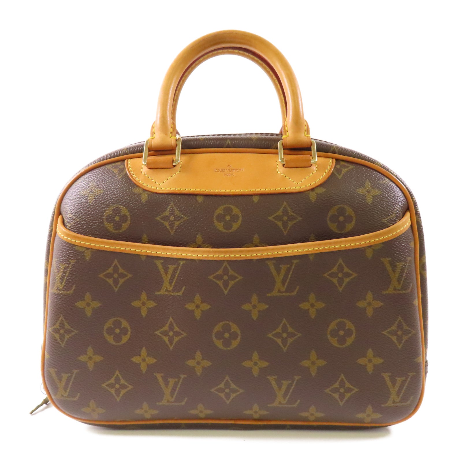 LOUIS VUITTON Monogram Trouville金扣手挽袋棕色