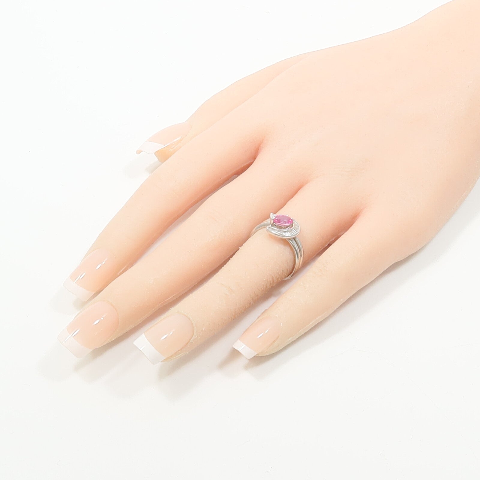 JEWELRY PT900鉑金Pink Sapphire Diamond Ring粉紅藍寶石/鑽石戒指