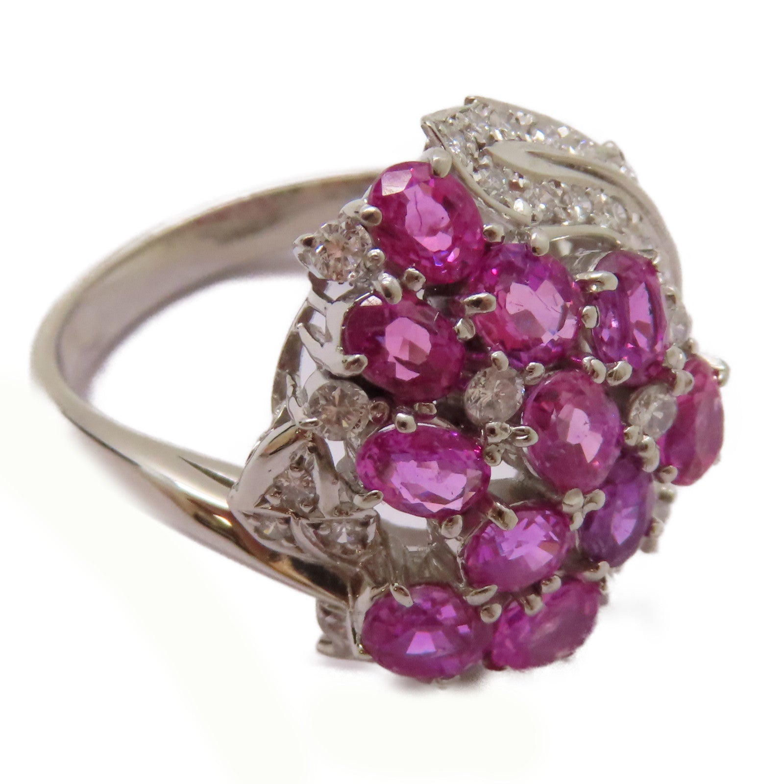 JEWELRY 【激減優惠】PT900鉑金/2.88ct粉紅藍寶石/0.43ct鑚石Pink Sapphire Ring戒指US#6.5