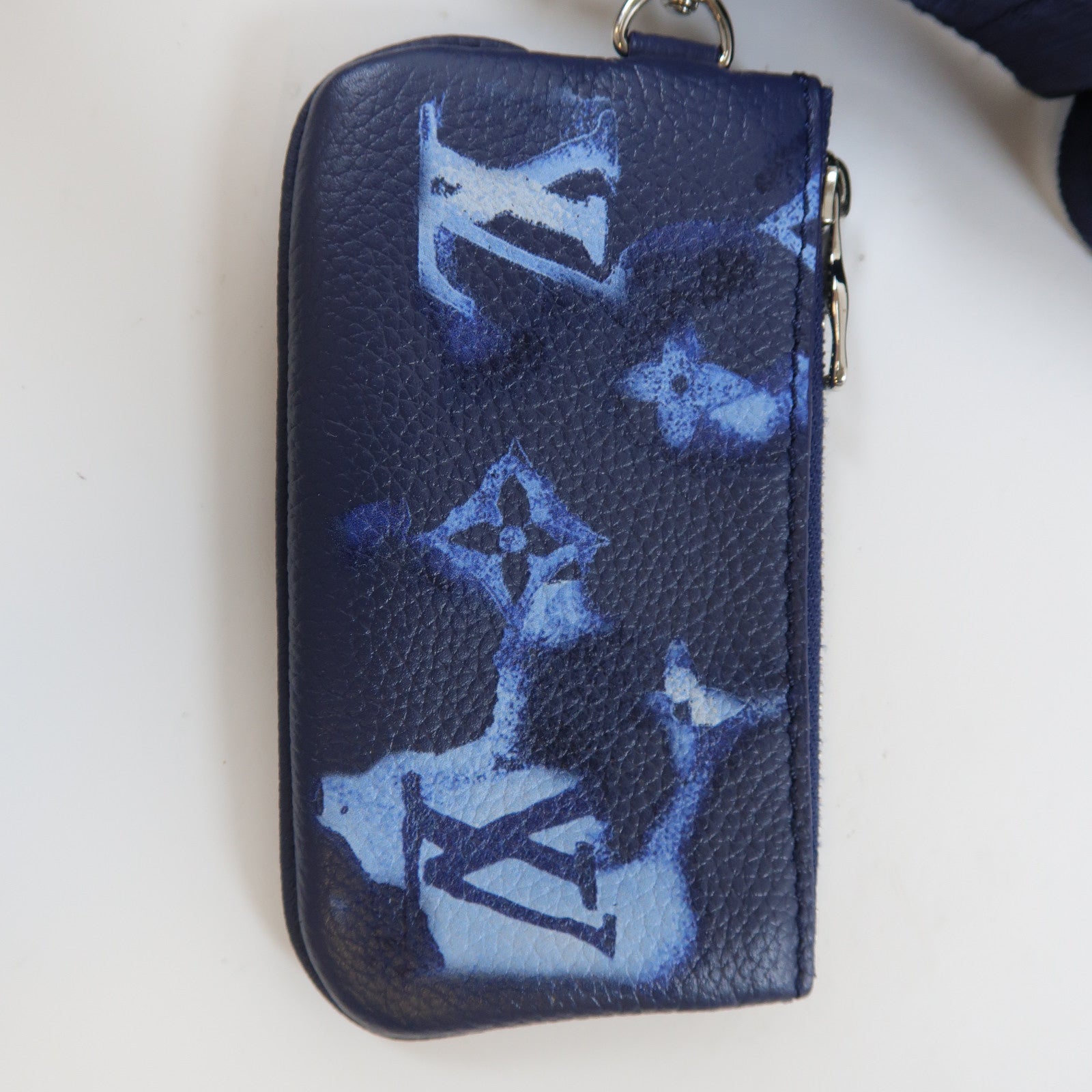 LOUIS VUITTON Watercolor Monogram Trio Messenger銀扣肩背袋深藍色