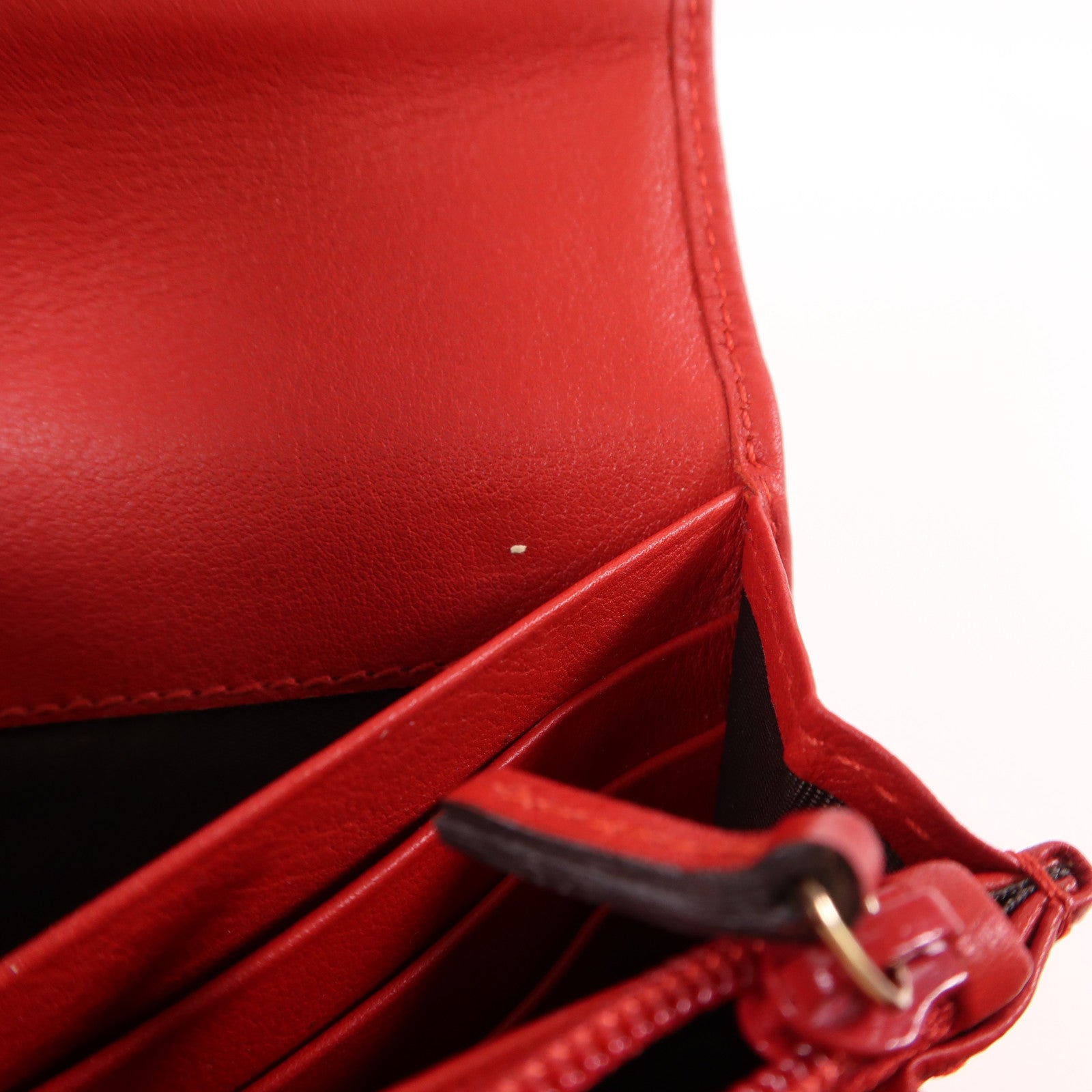 GUCCI GG GHW Long Wallet 282434 Calfskin Leather Red