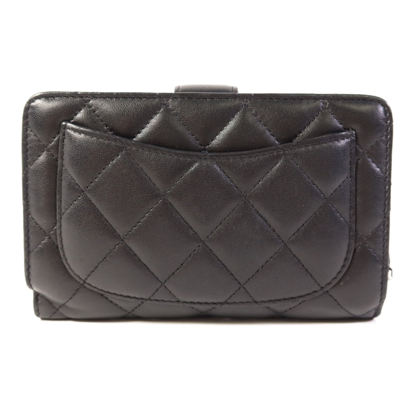 CHANEL 羊皮皮革Wallet銀扣錢包