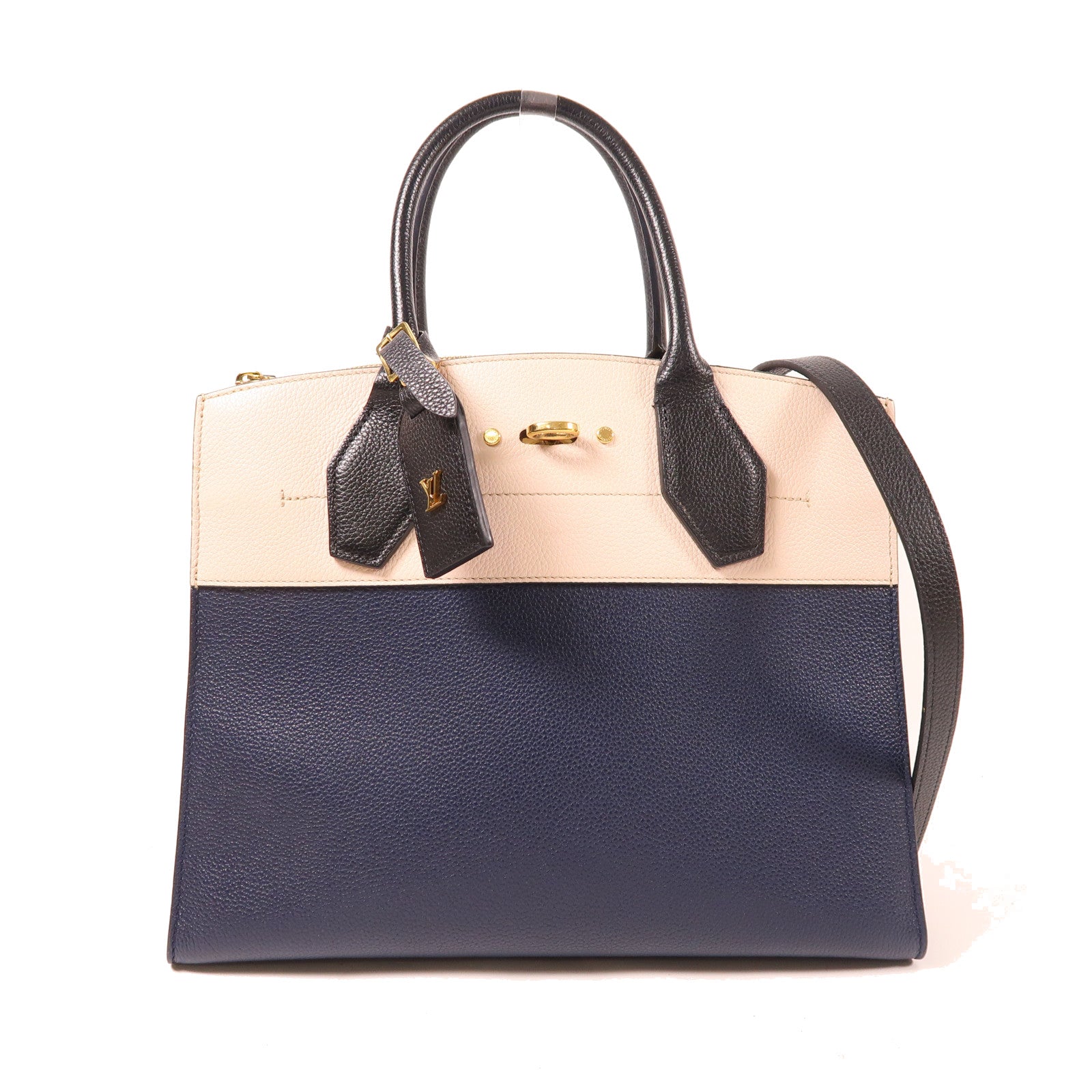 LOUIS VUITTON LV GHW City Steamer MM 2 Way Shoulder Bag M42496 Calfskin Leather
