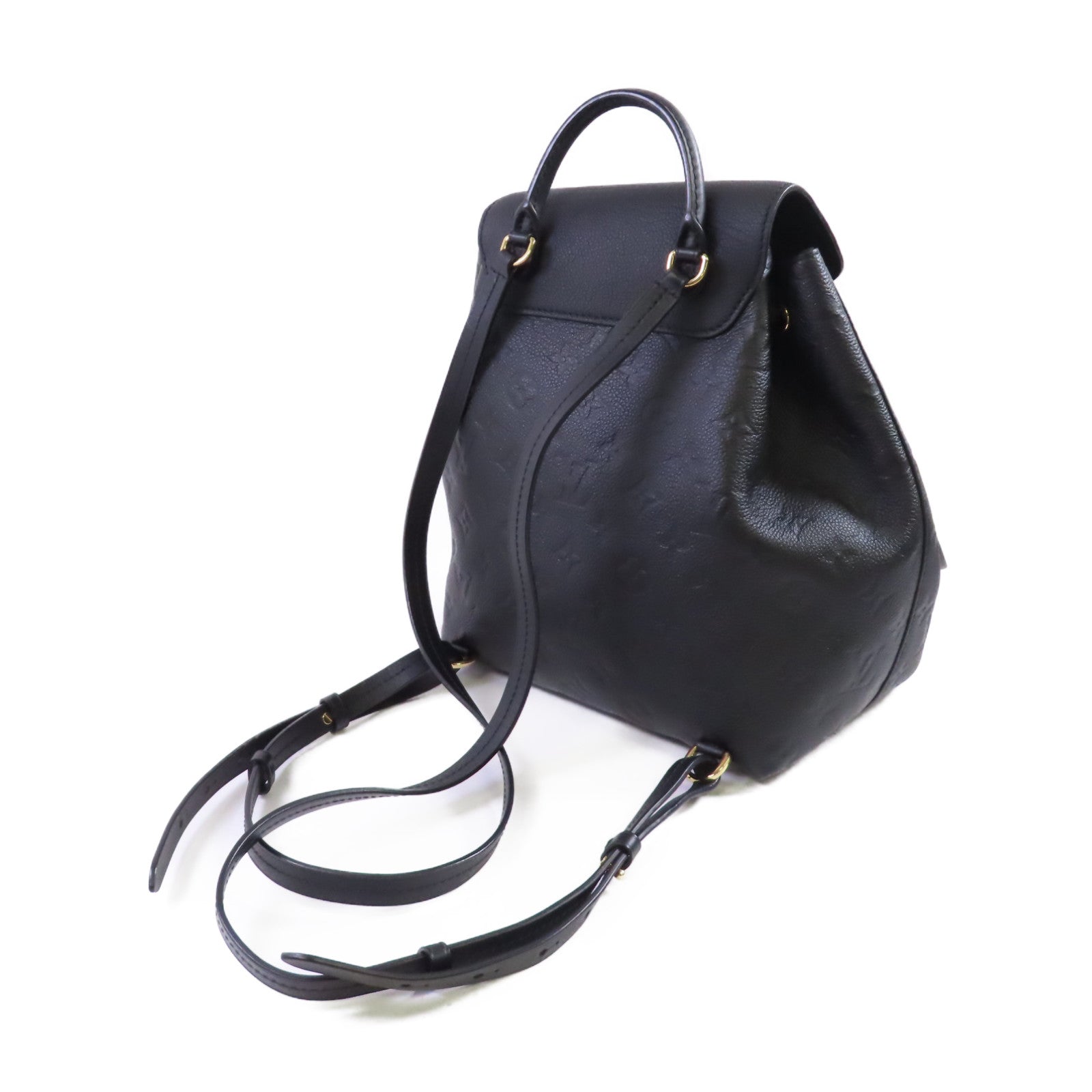 LOUIS VUITTON Monogram Empreinte Momssouris Backpac金扣背包黑色