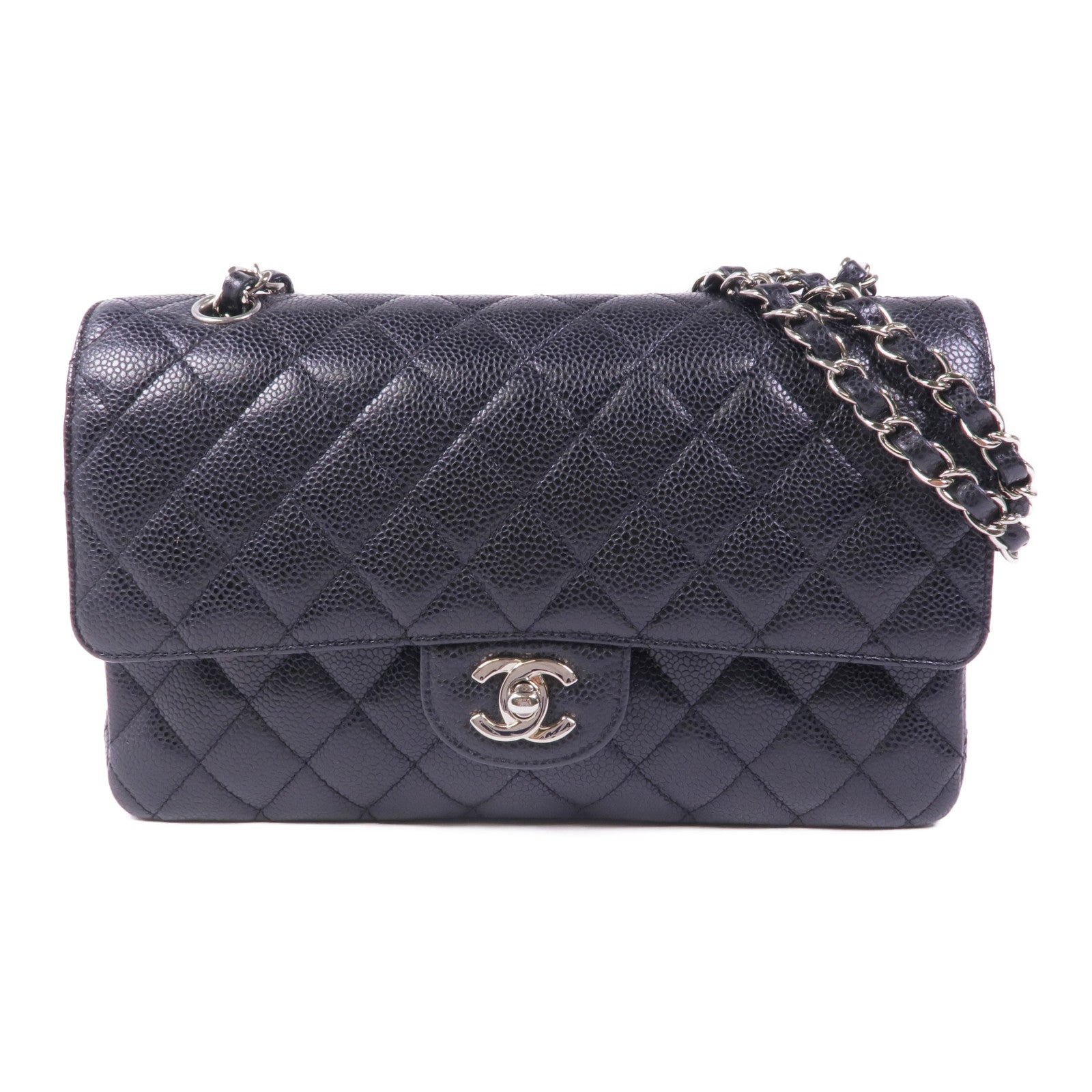 CHANEL 牛皮皮革Classic 25銀扣鏈帶肩背袋