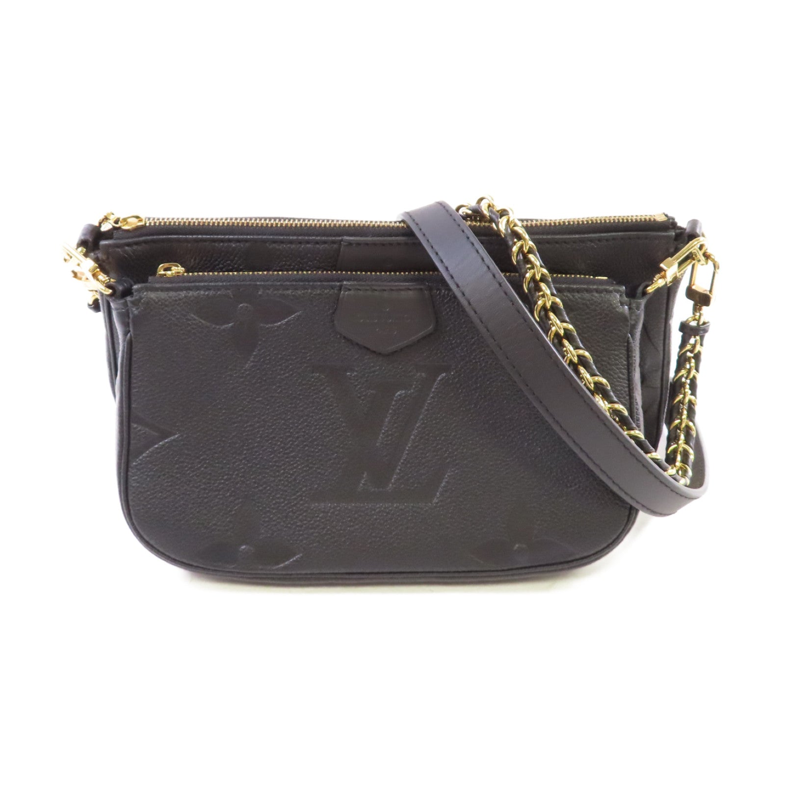 LOUIS VUITTON Monogram Empreinte Multi Pochette Accessoires Shoulder Bag金扣肩背袋黑色