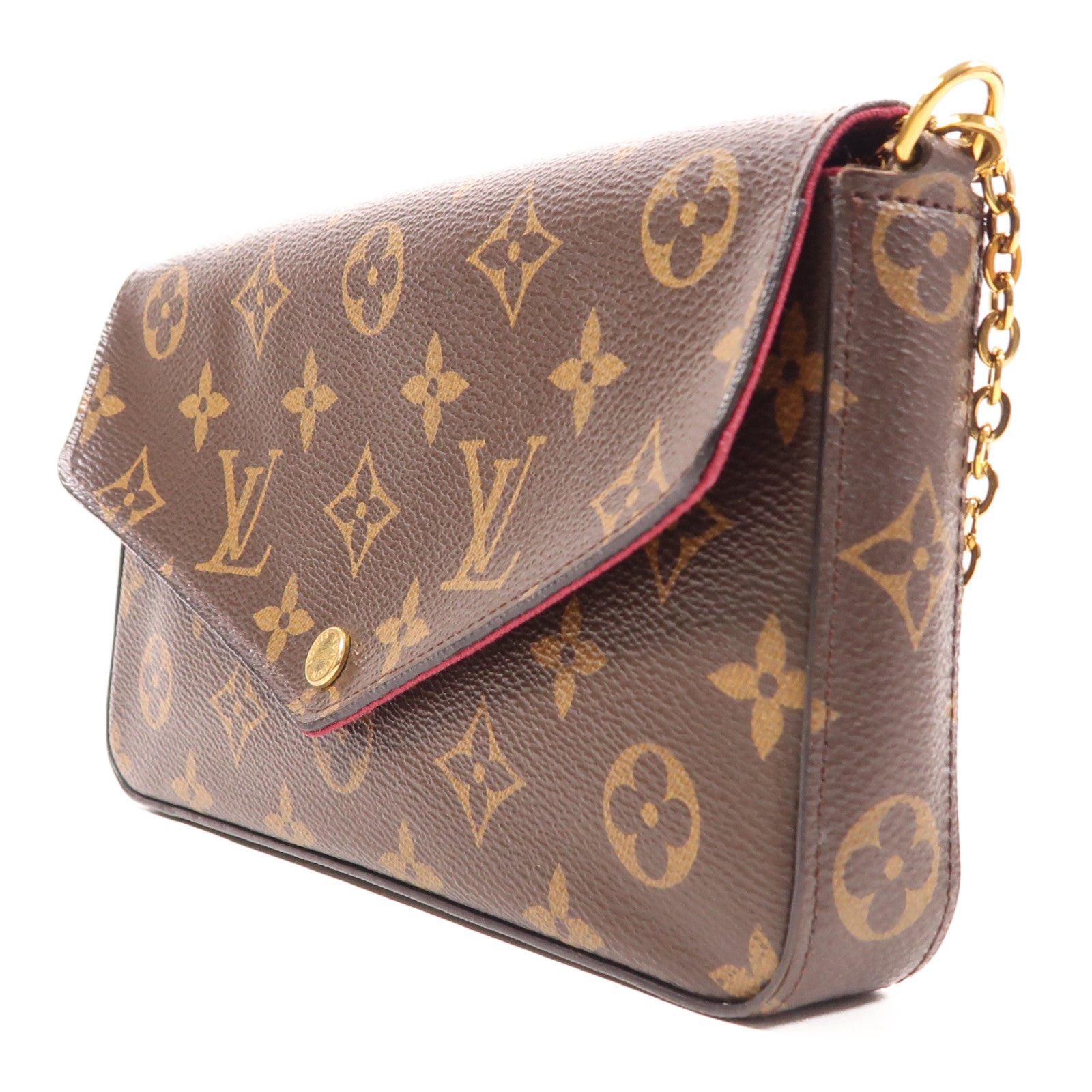 LOUIS VUITTON Monogram Pochette Felicie金扣鏈帶肩背袋