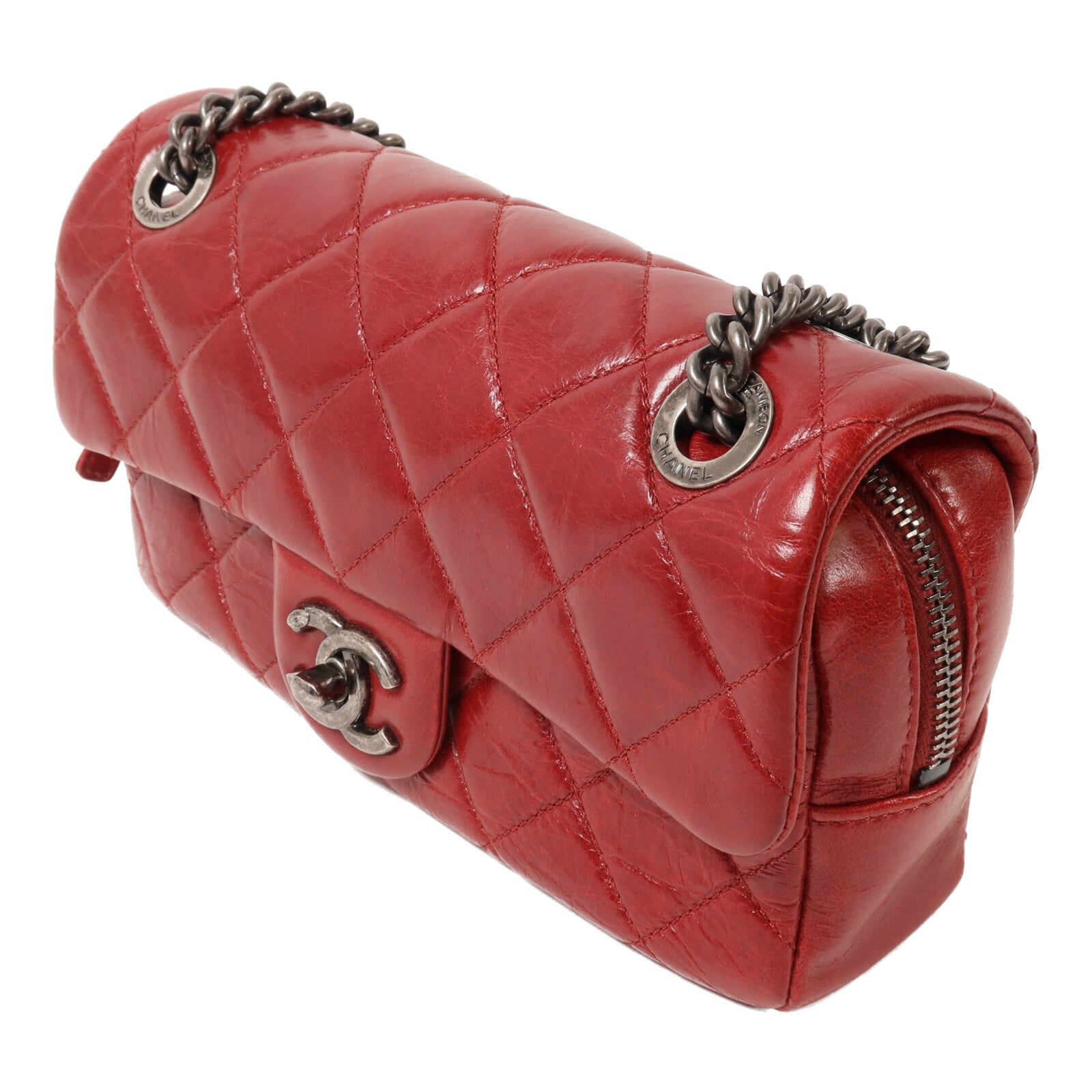 CHANEL 牛皮皮革Chain Shoulder鏈帶肩背袋