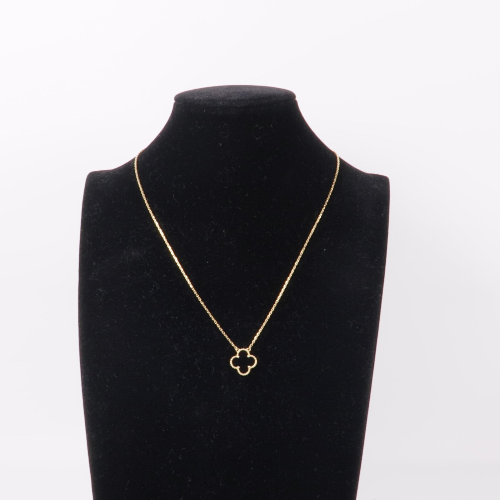 Van Cleef & Arpels 18K黃金Vintage Alhambra Pendant縞瑪瑙項鍊