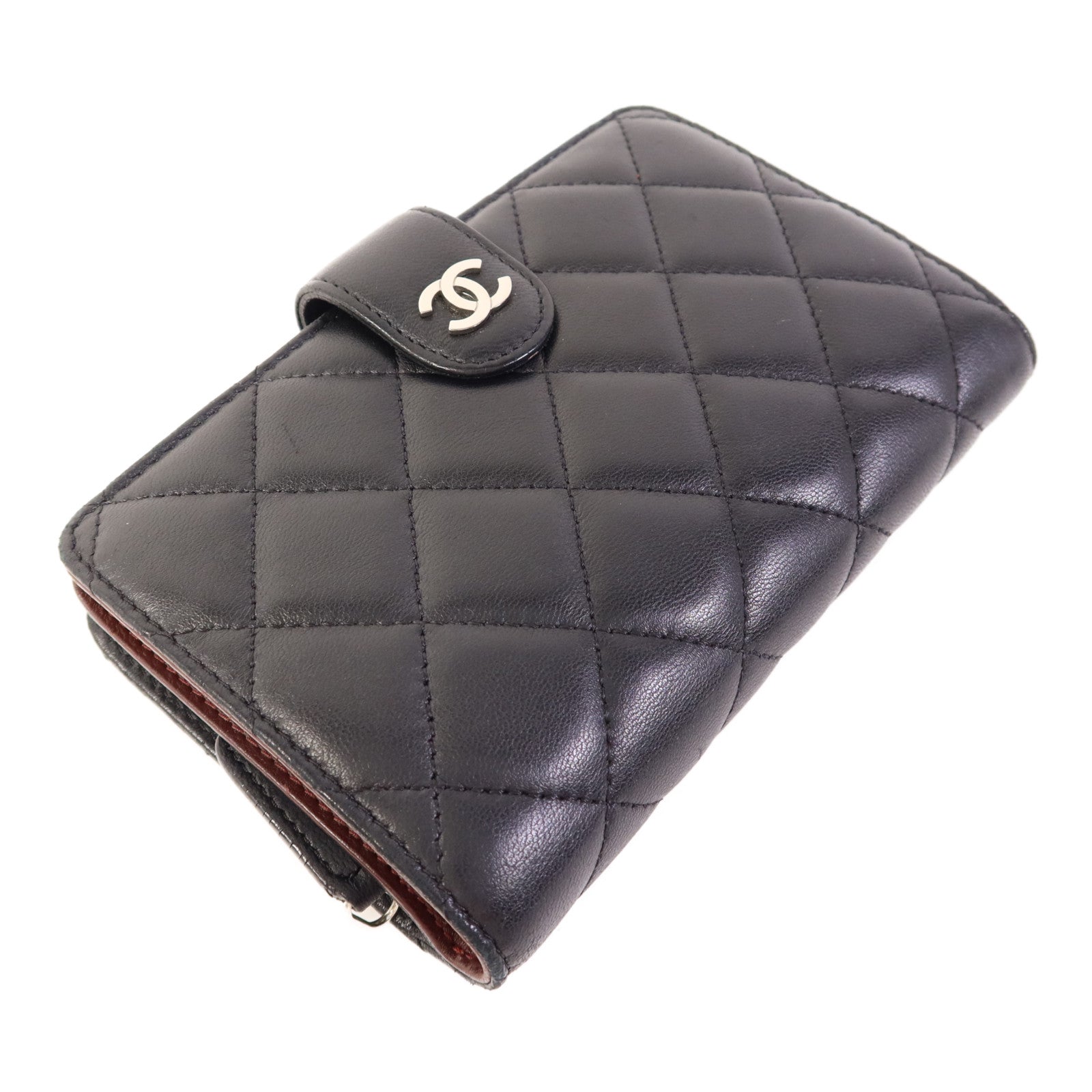 CHANEL 羊皮皮革Wallet銀扣錢包