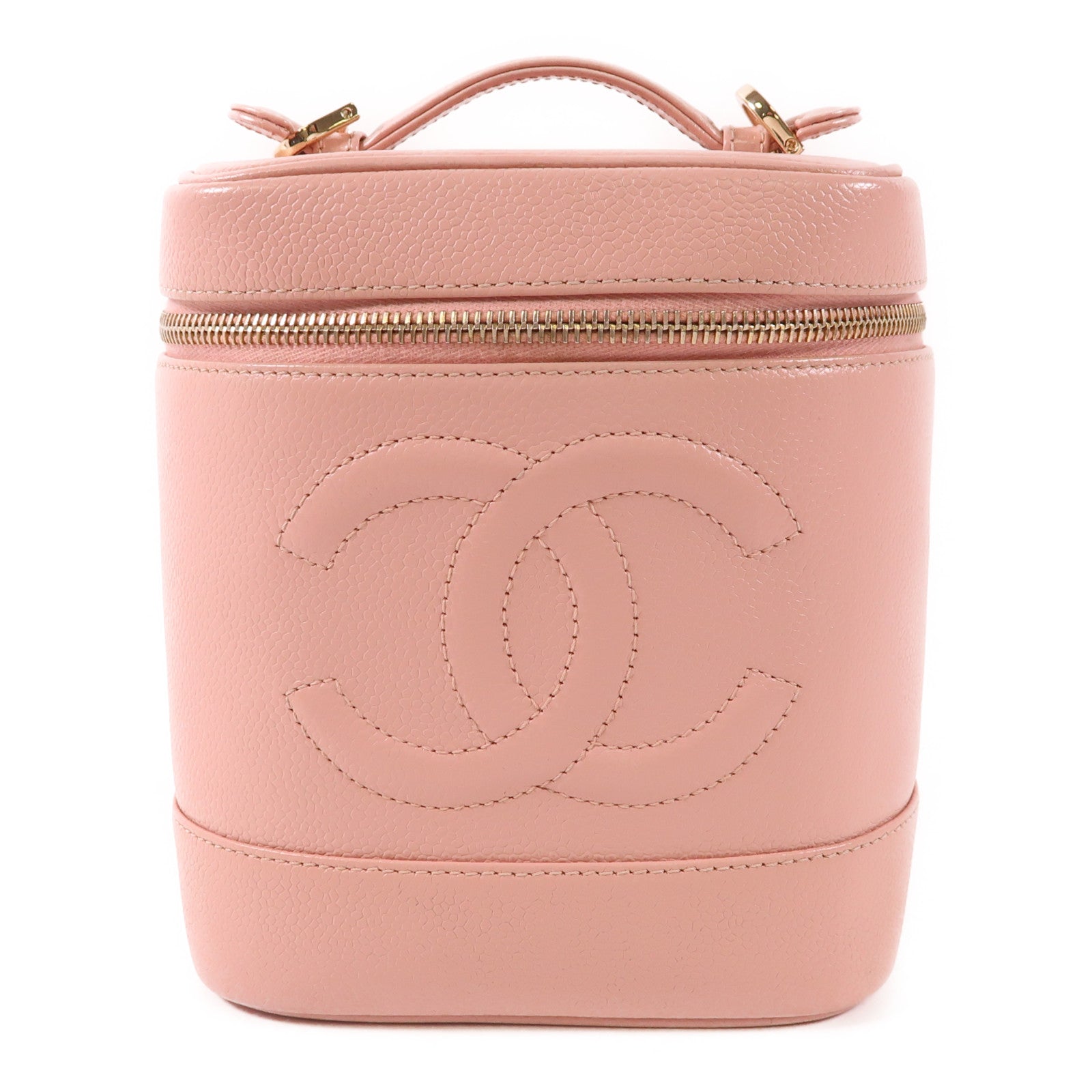CHANEL 牛皮皮革Vintage Vanity Bag金扣手挽袋
