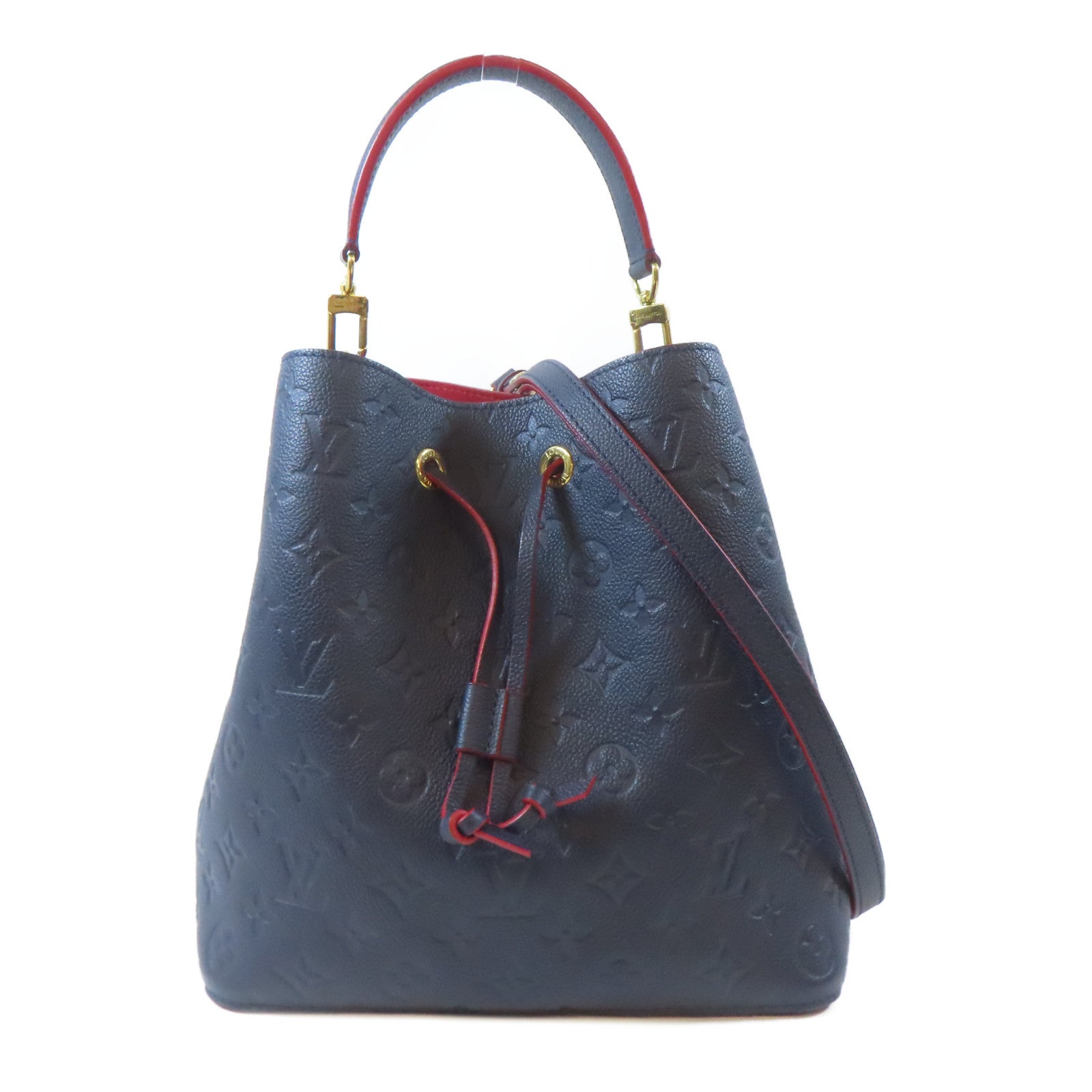 LOUIS VUITTON Monogram Empreinte Neo Noe金扣手挽肩背兩用袋深藍色