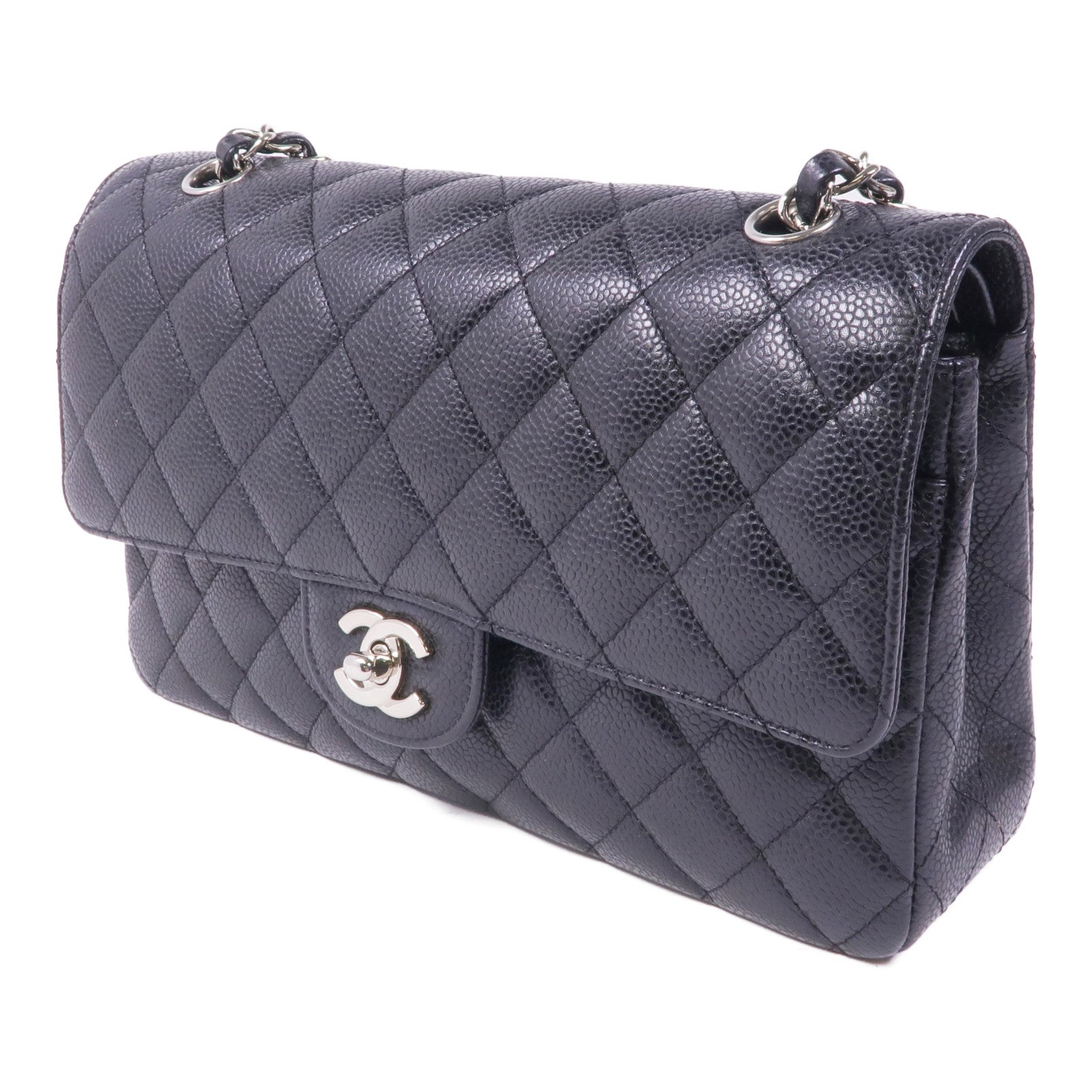CHANEL 牛皮皮革Classic 25銀扣鏈帶肩背袋