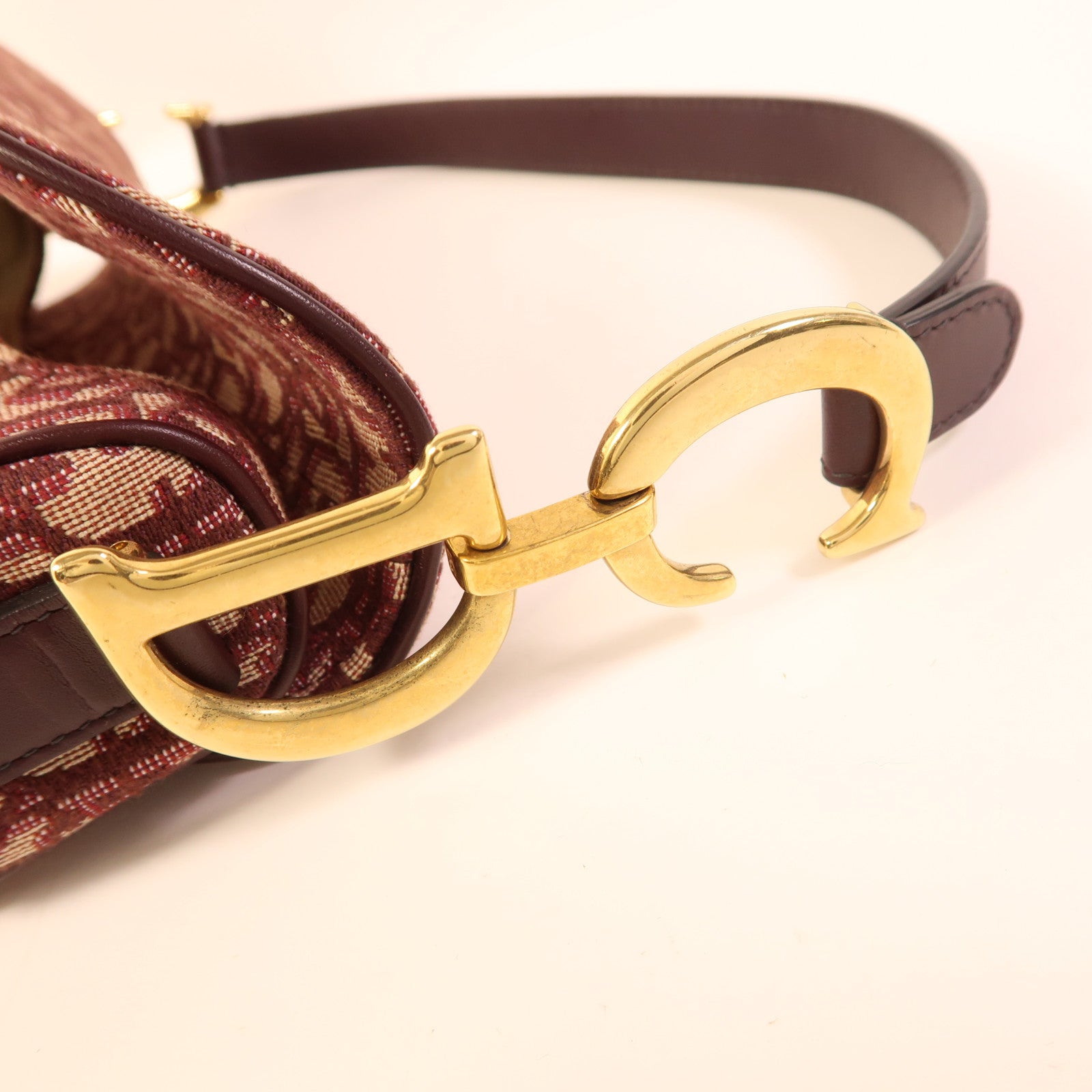 Dior 帆布Saddle Bag金扣肩背袋