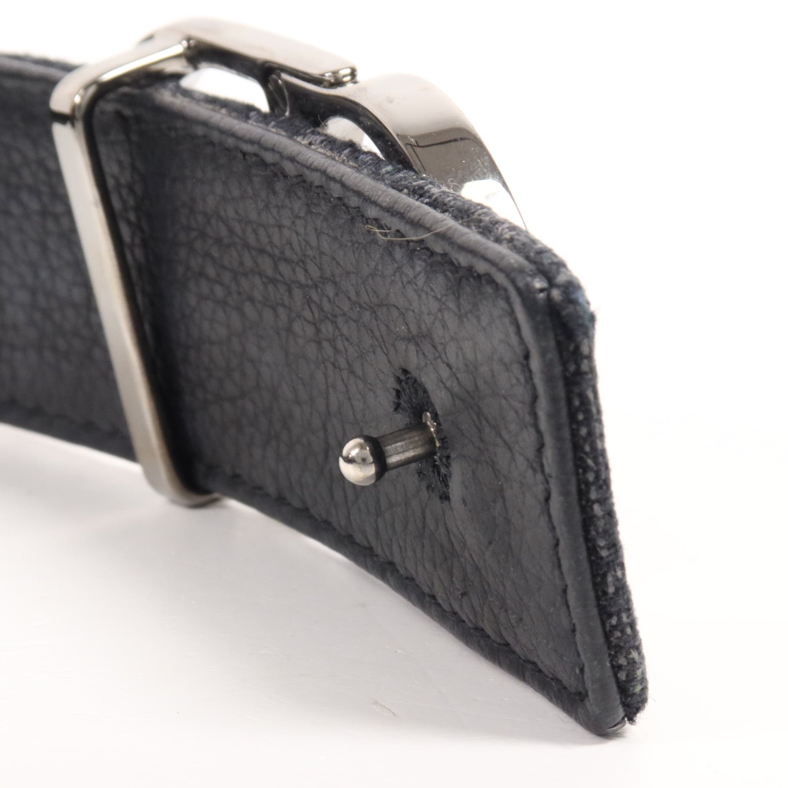 Dior 帆布/皮革Belt銀扣皮帶