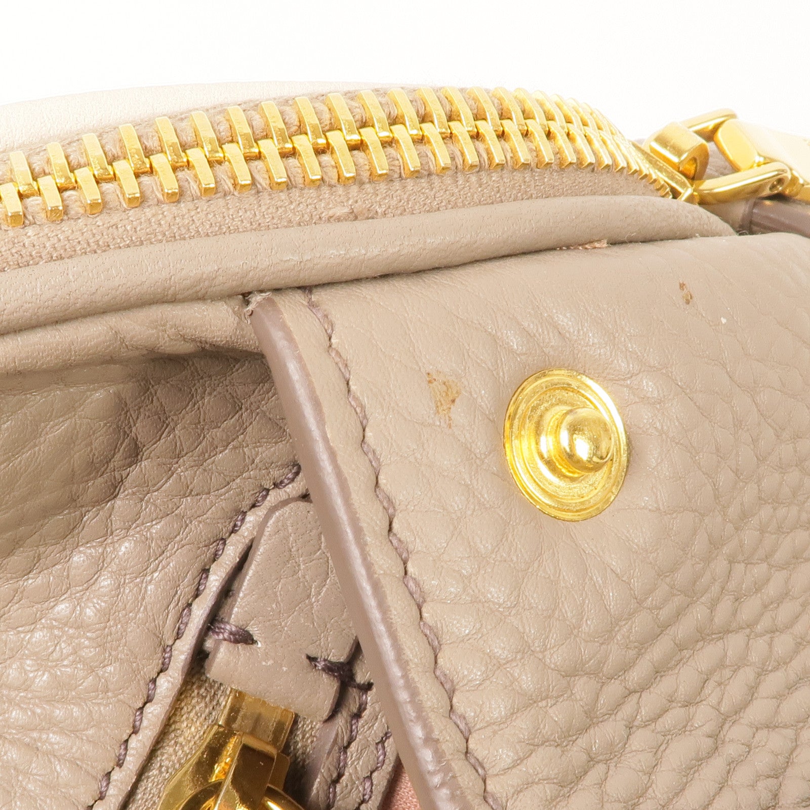 Miu Miu 牛皮皮革2 Way Shoulder金扣手挽肩背兩用袋